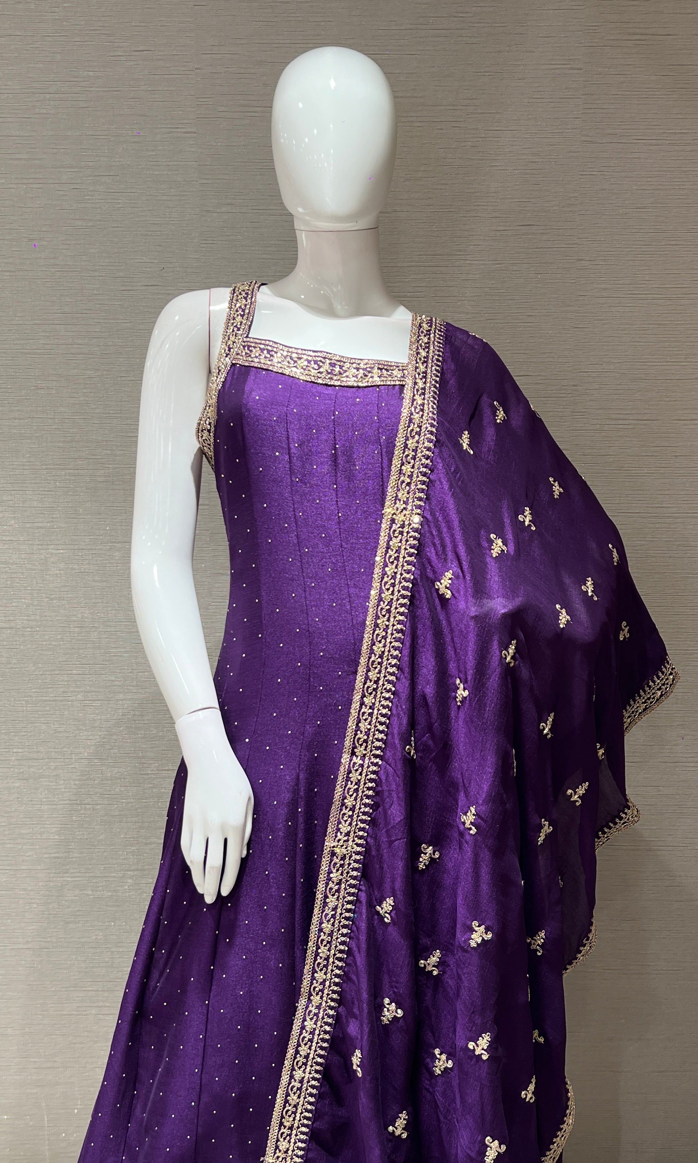 Purple gold Ethnic kurta set