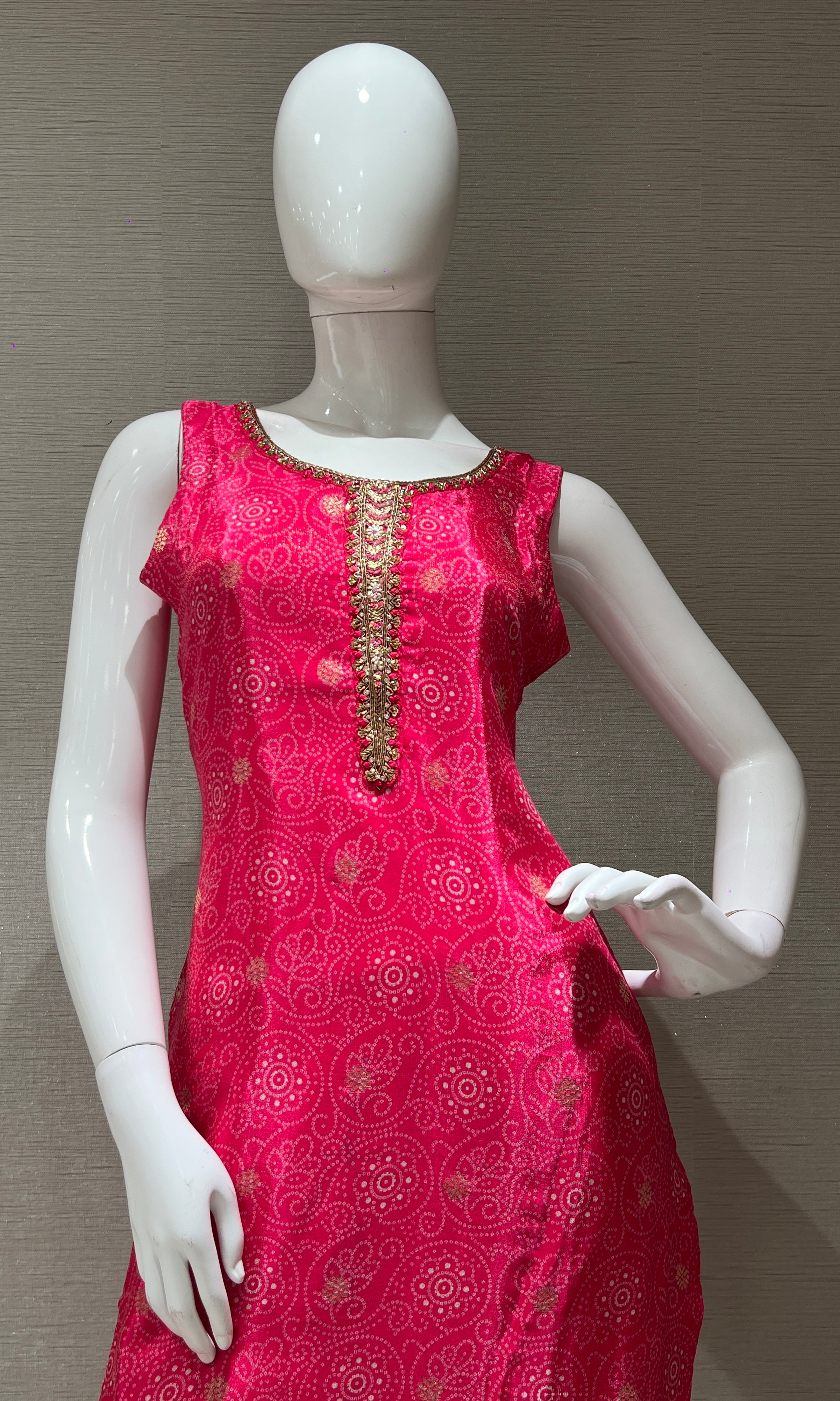Pink and Gold Ethnic Kurta Set