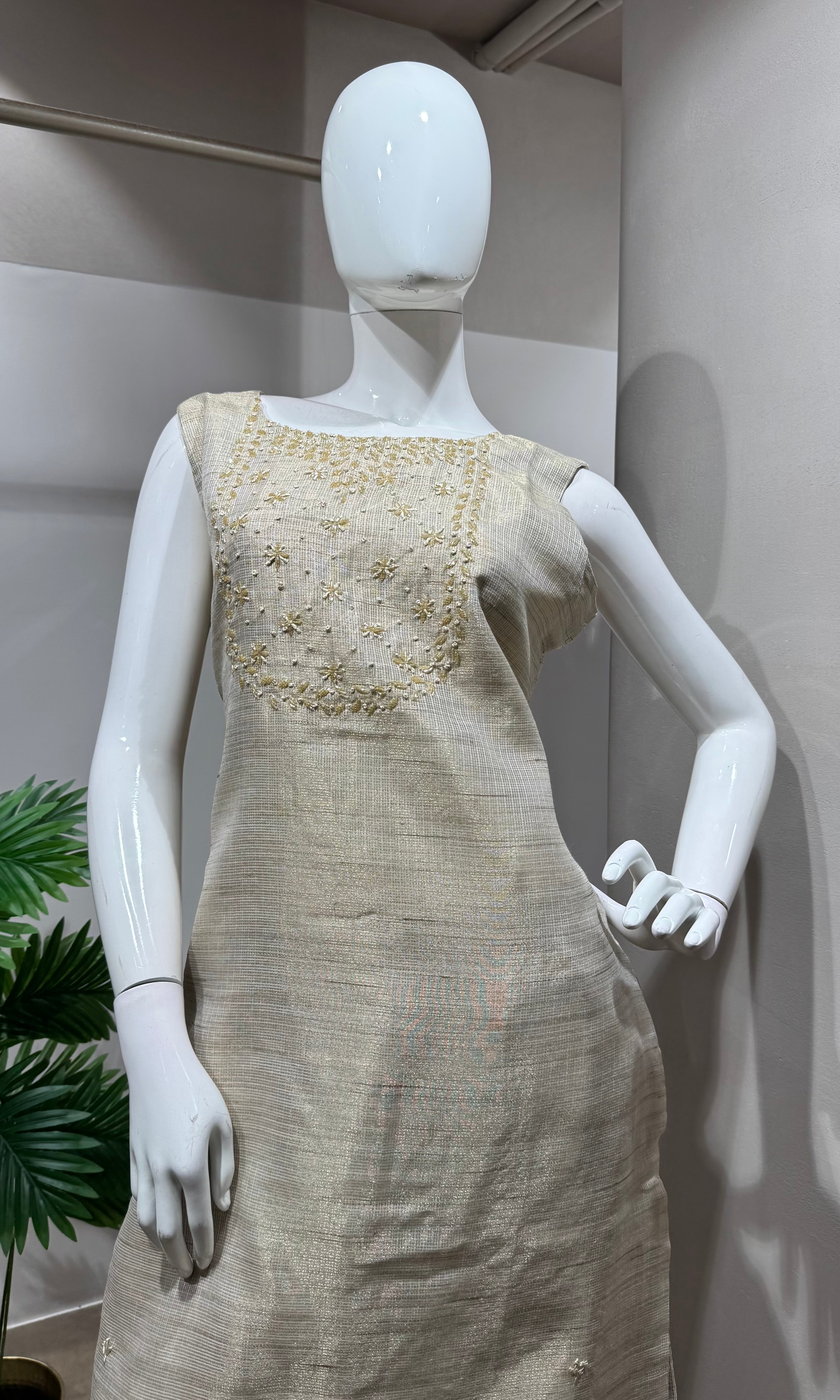 Fawn Golden Shimmer Ethnic Wear kurta set