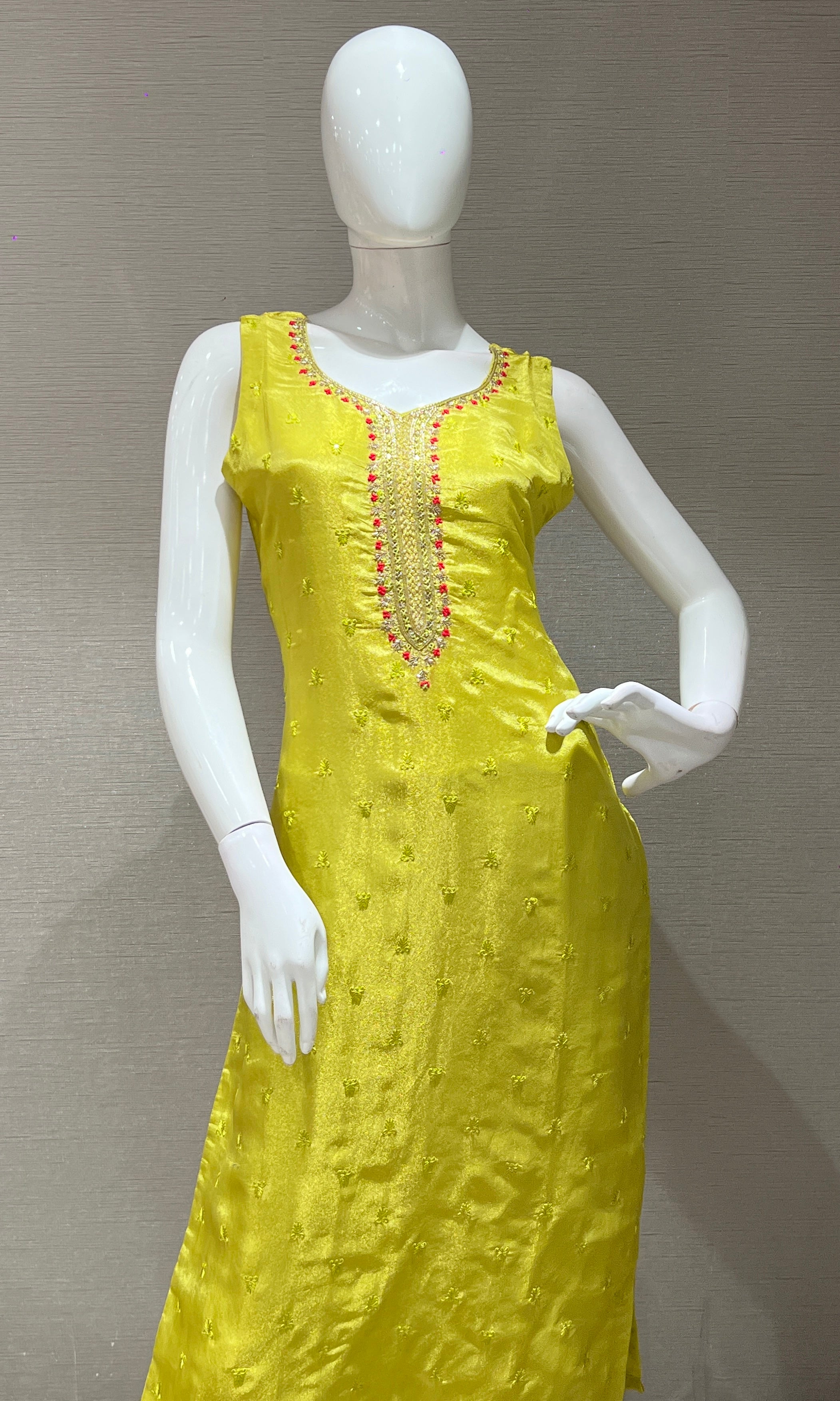 Mehandi green kurta set WITH FLORAL DUPATTA