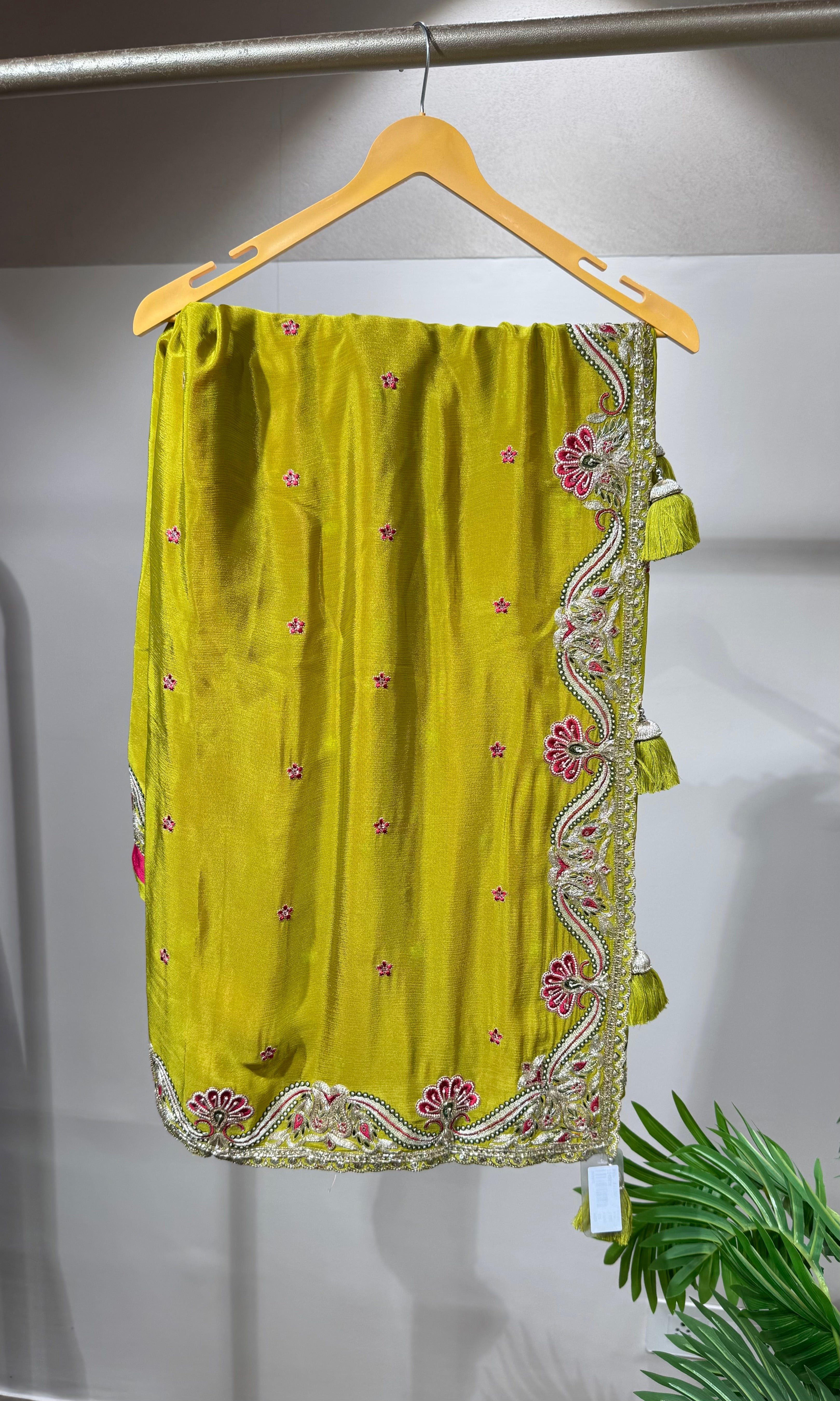 Mehendi green FLORAL saree with blouse