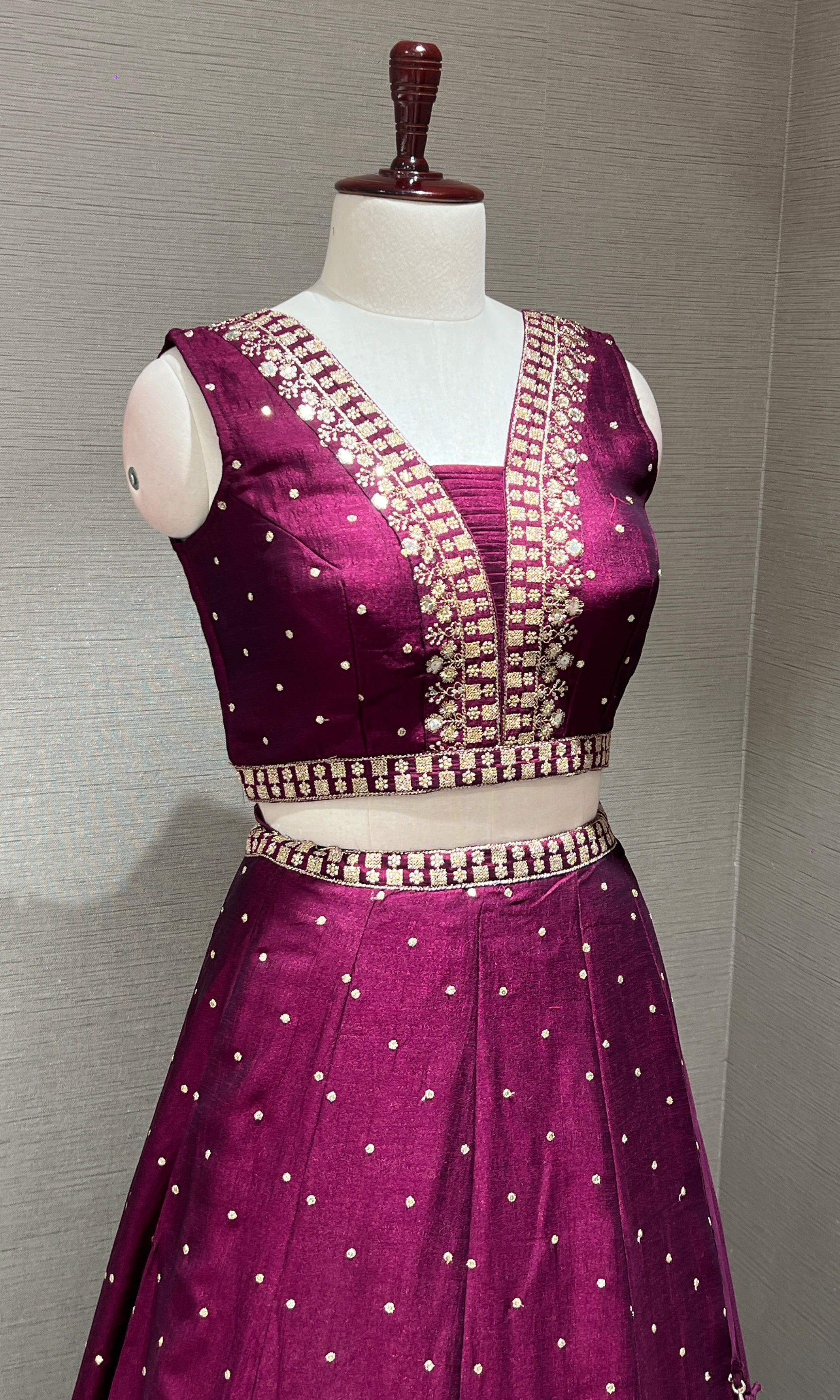 Wine Lehenga