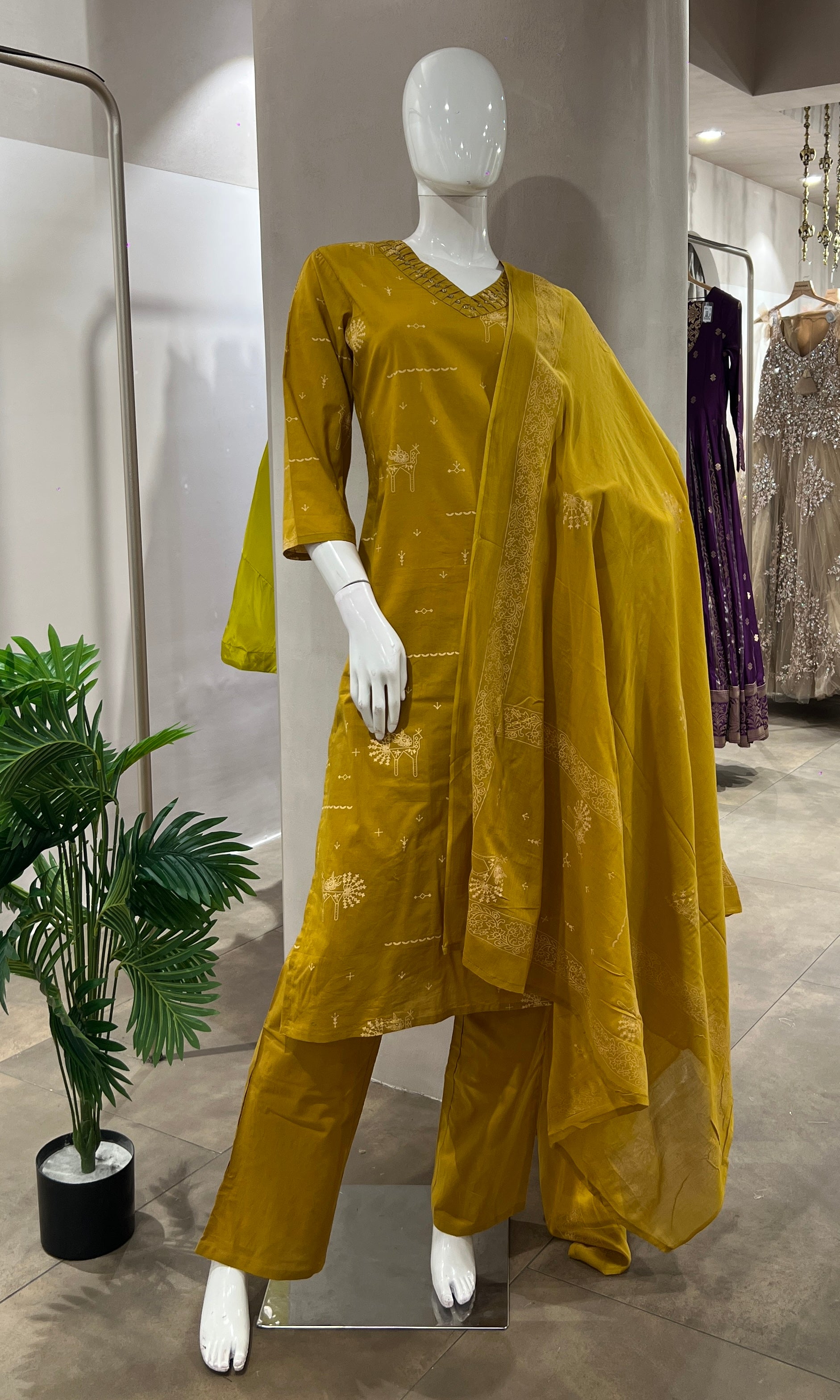YELLOW ETHNIC KURTA SET