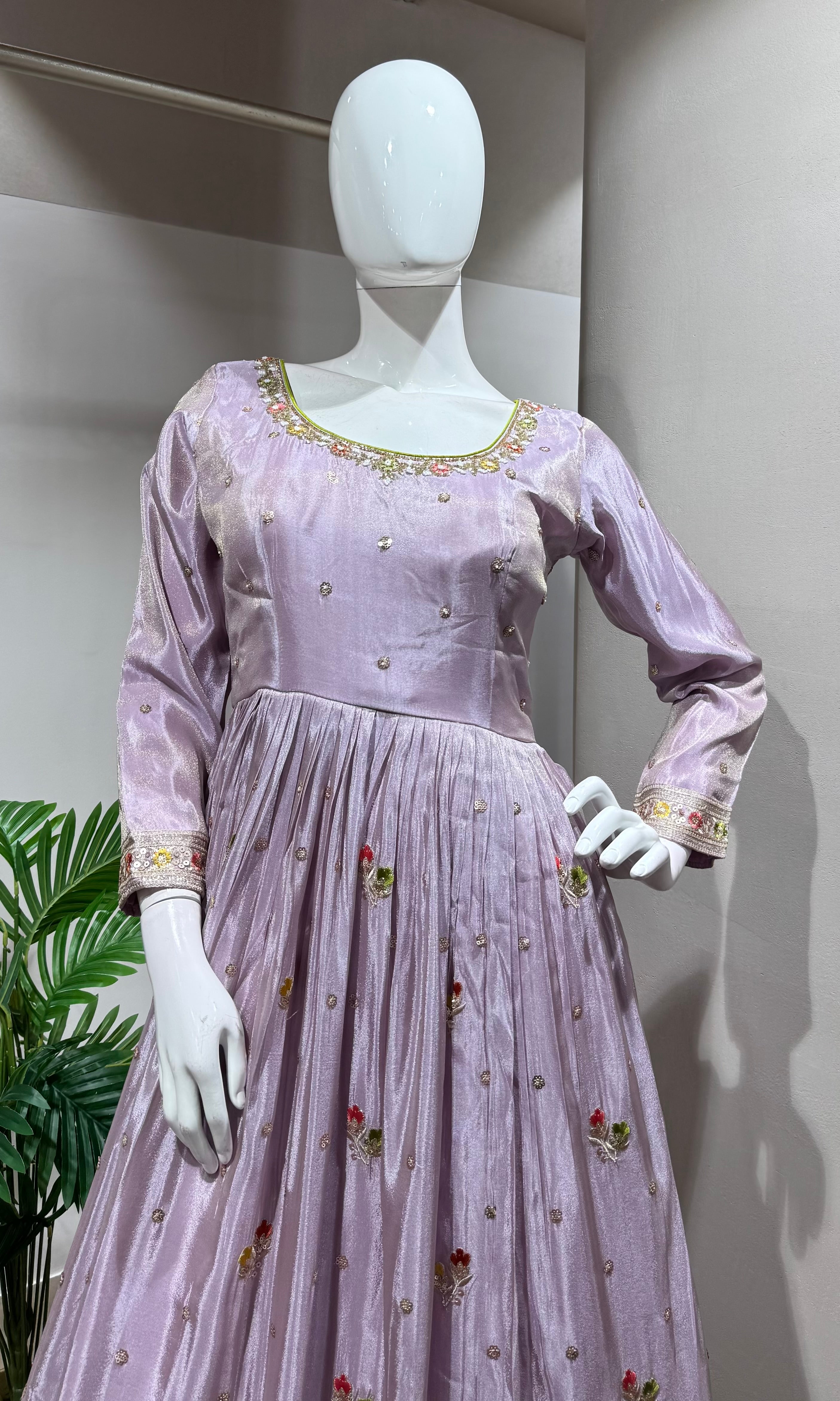 LAVENDER Embroidered Anarkali SET