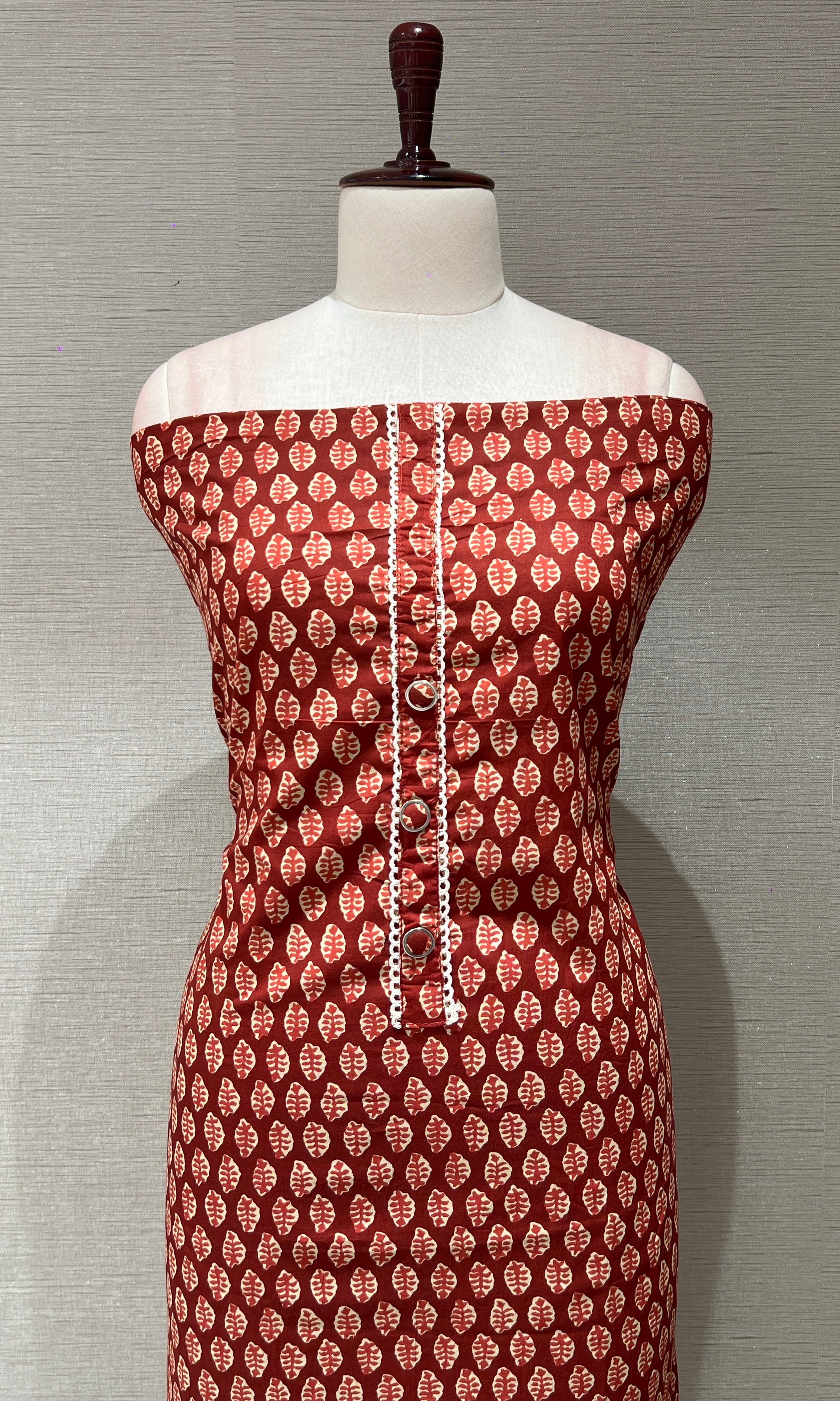 Rust orange dress material