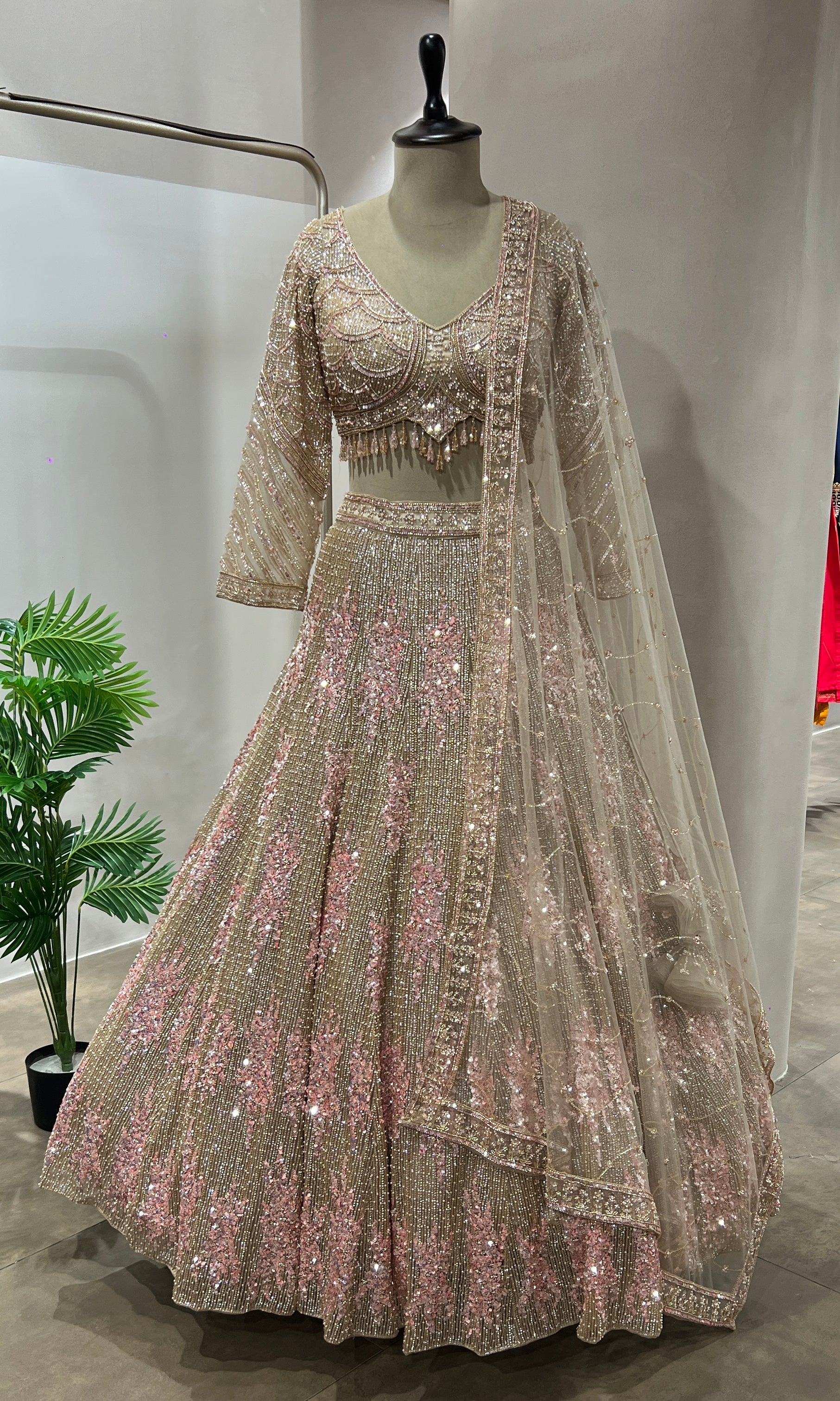 PINK INTRICATE EMBROIDERY LEHENGA