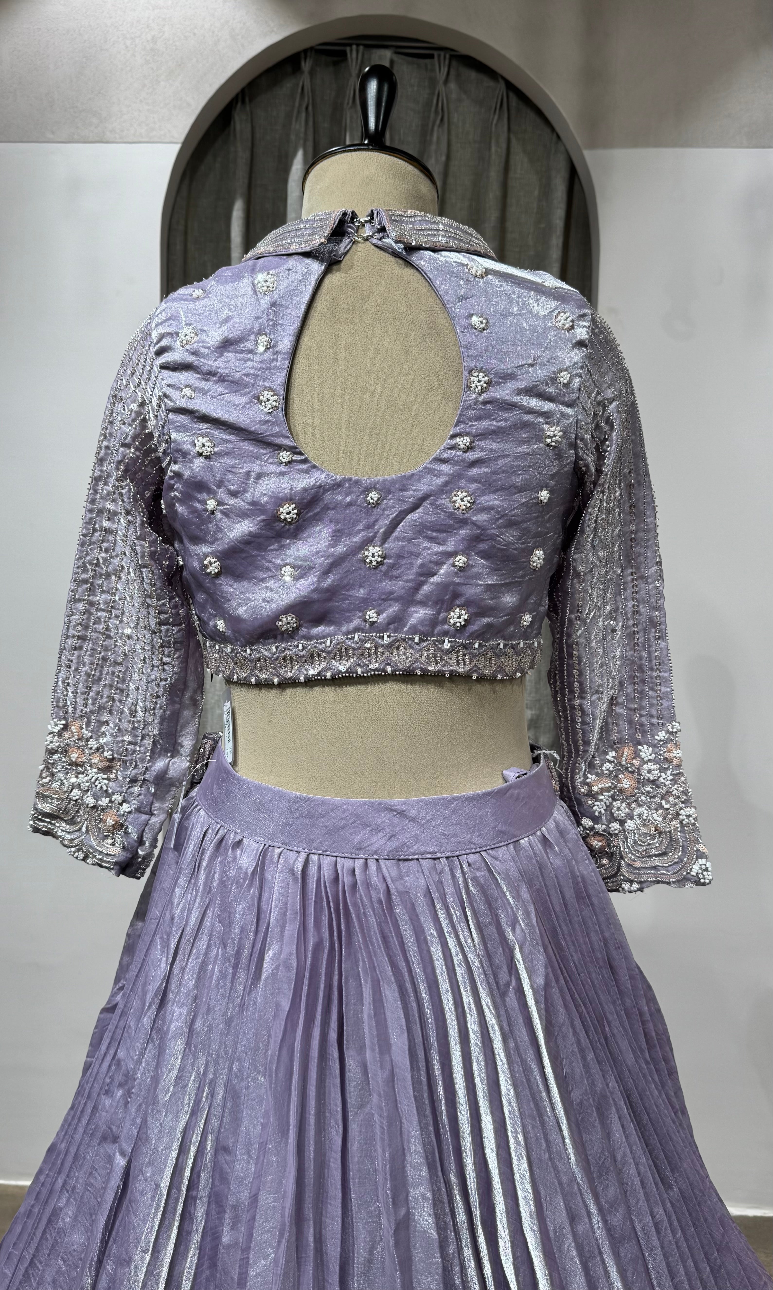 LAILAC Silver Embroidered Party Wear Lehenga Choli