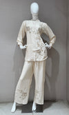 Cream Elegance Embroidered Cord Set