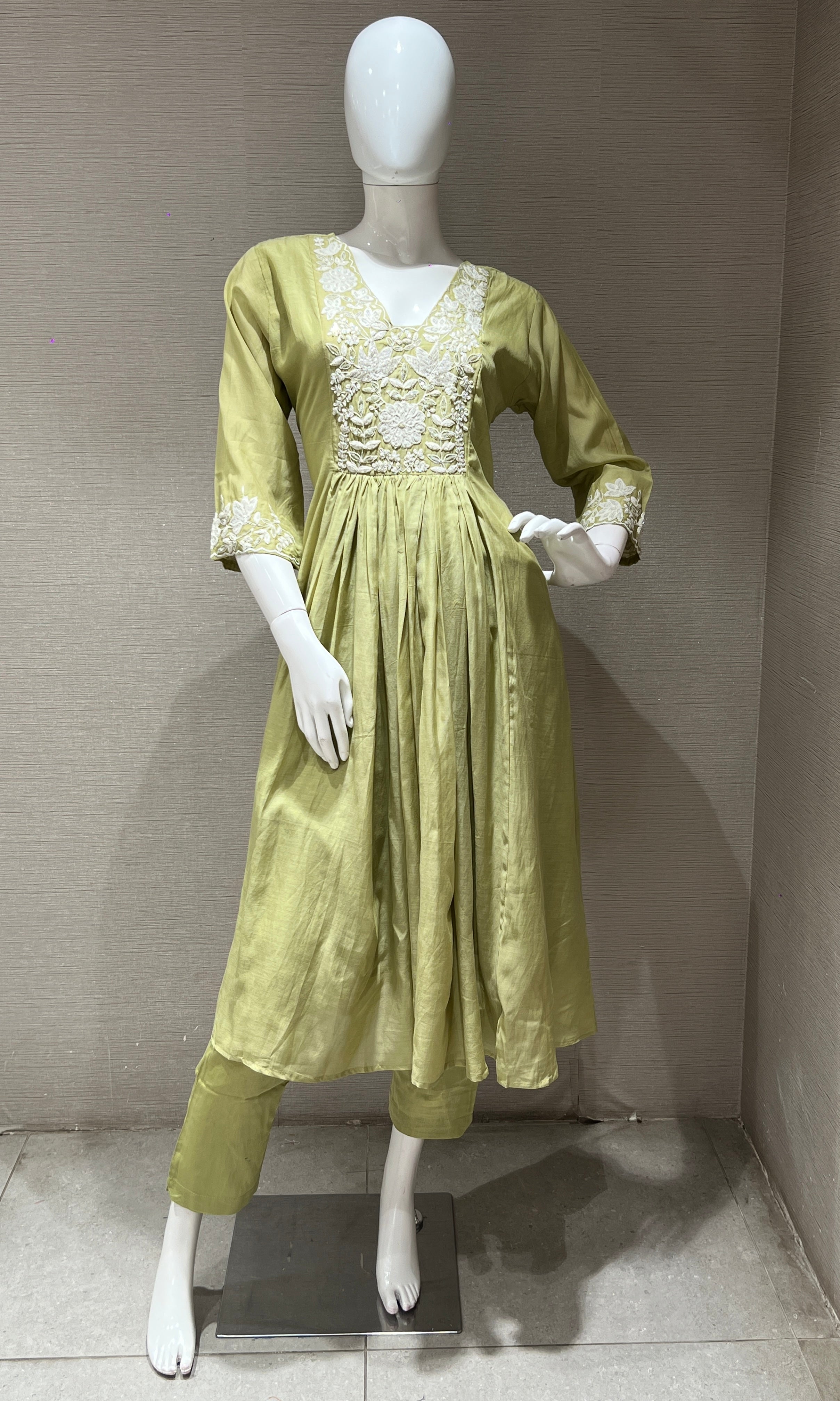 Pista green kurta set