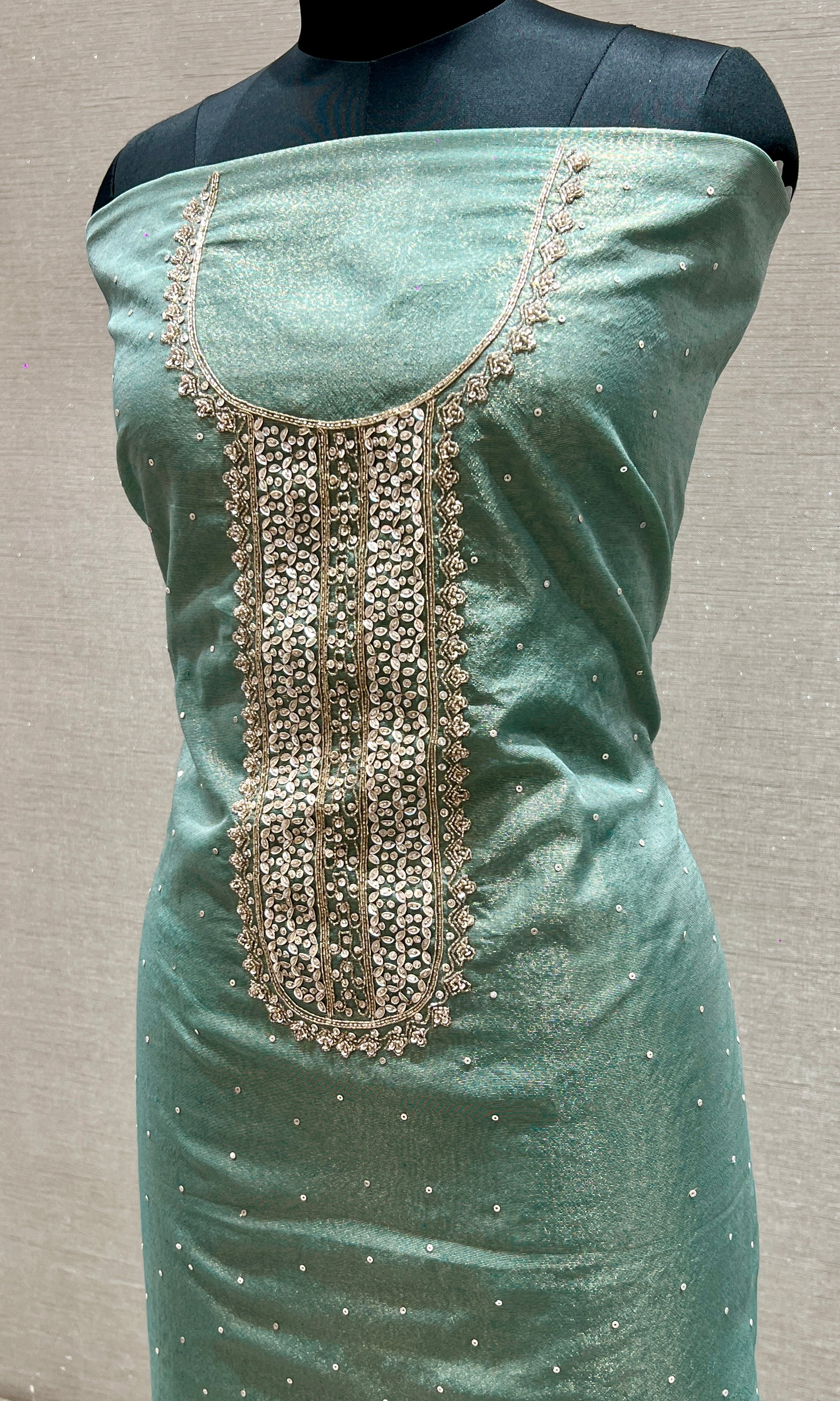 slate green dress material