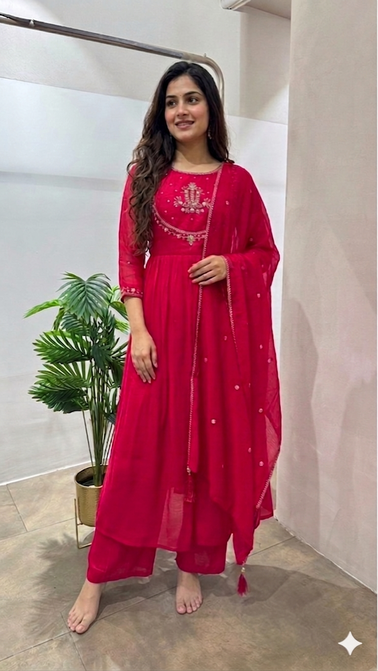 RANI pink embroidery kurta set