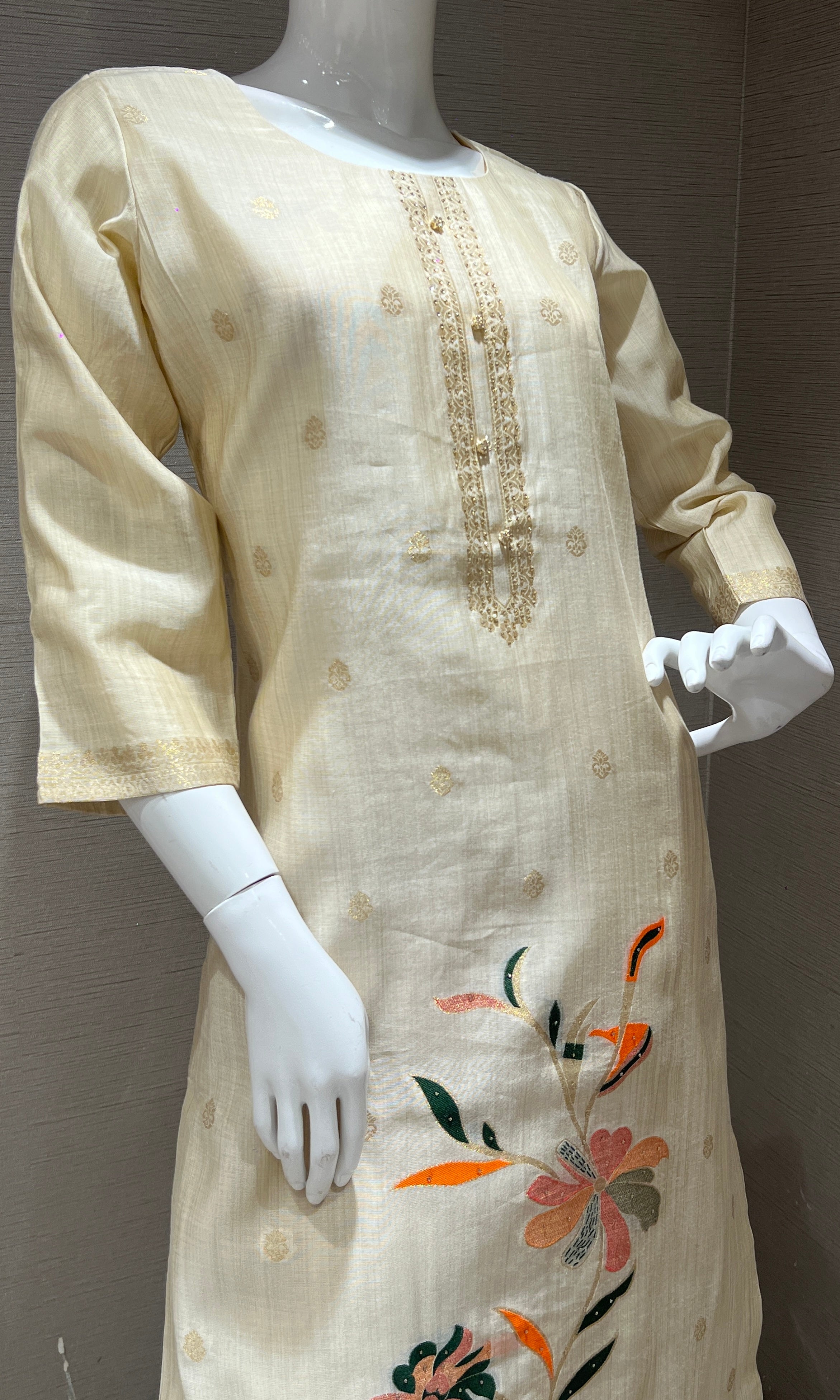 Cream kurta set