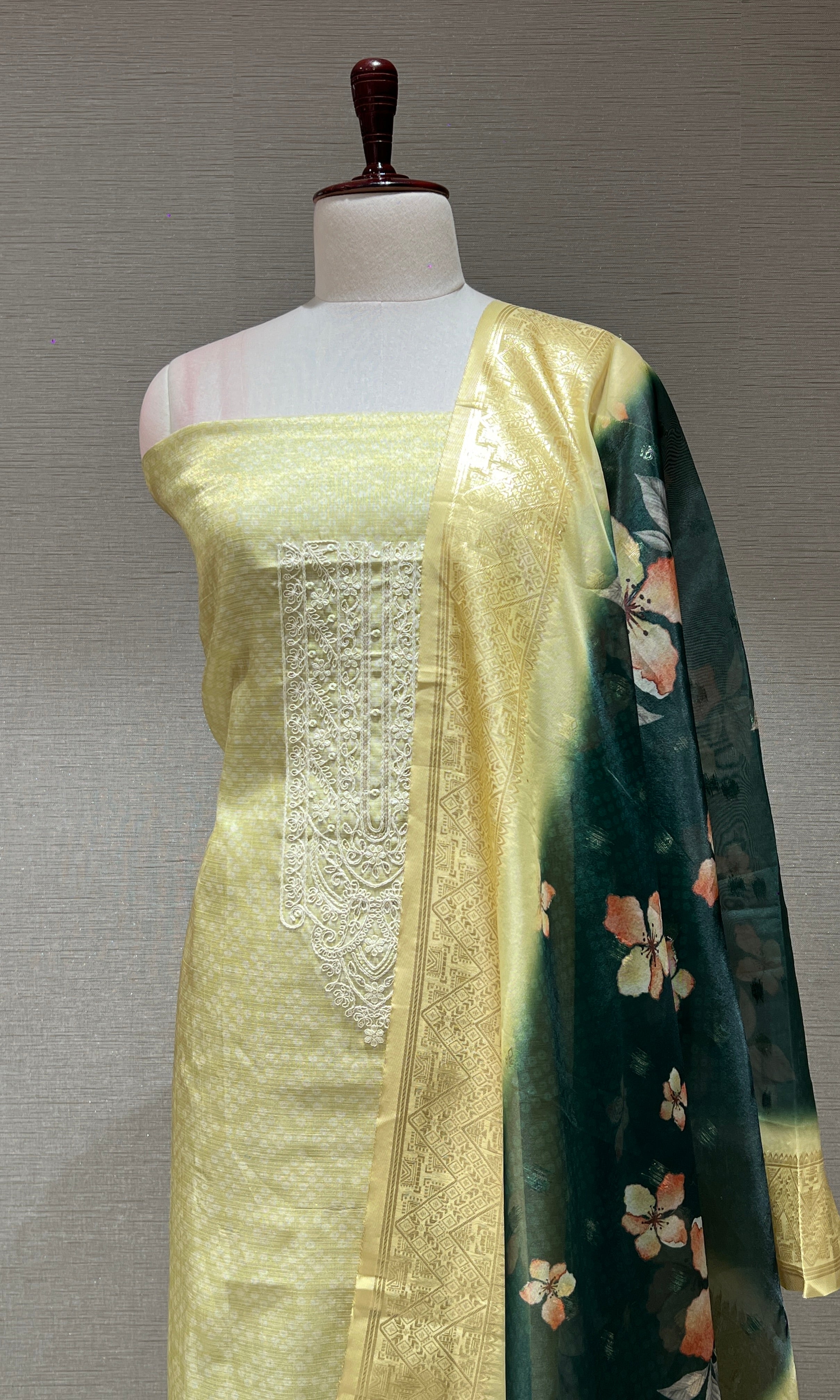 PISTA GREEN  DRESS MATERIAL