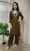 MEHANDI GREEN ELEGANT V NECK CORD SET