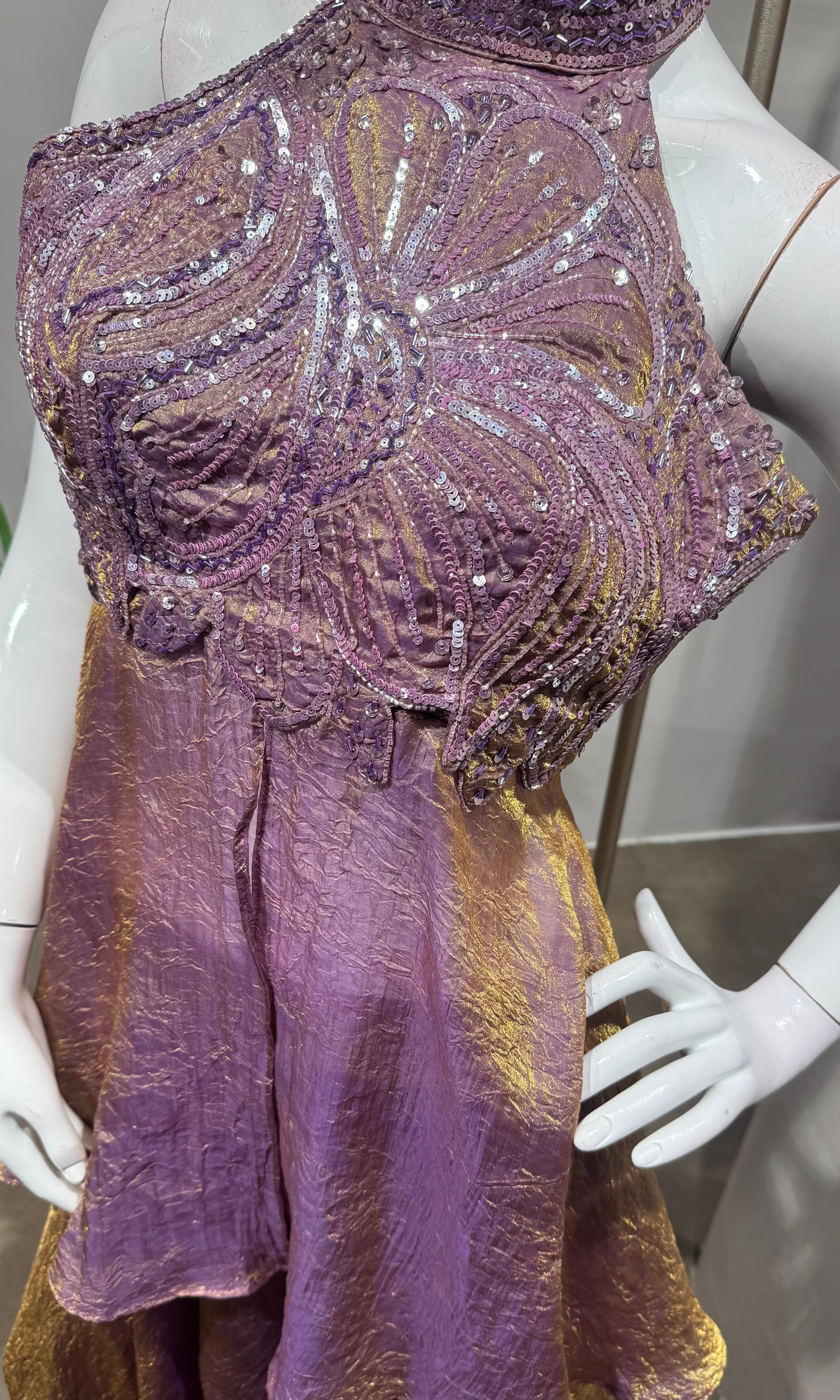 Light Purple Tissue Embroidered palazzo set