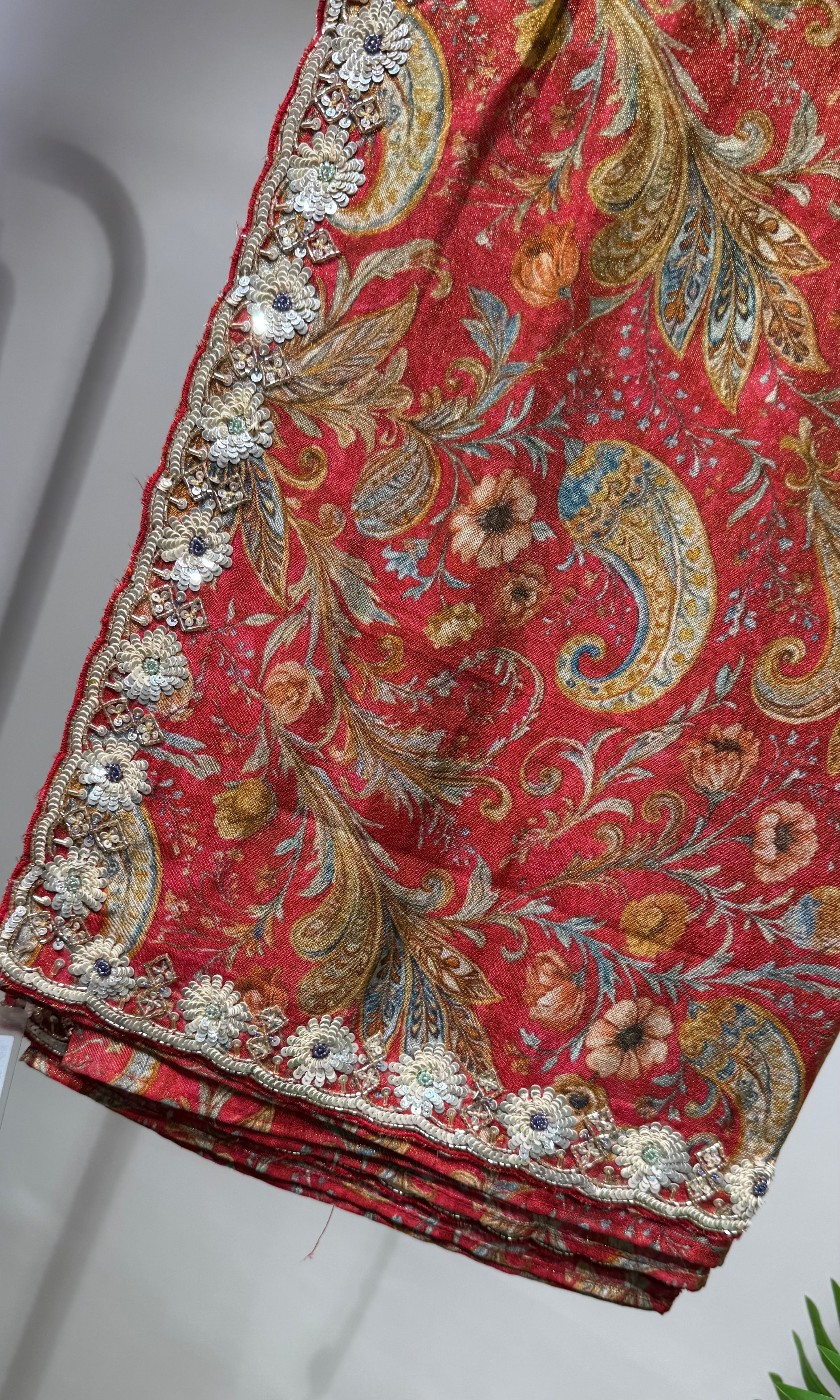 Red DESIGNED saree with EMBROIDERED blouse