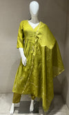 Green Mul Chanderi kurta set