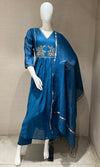 Blue Embroidered kurta set