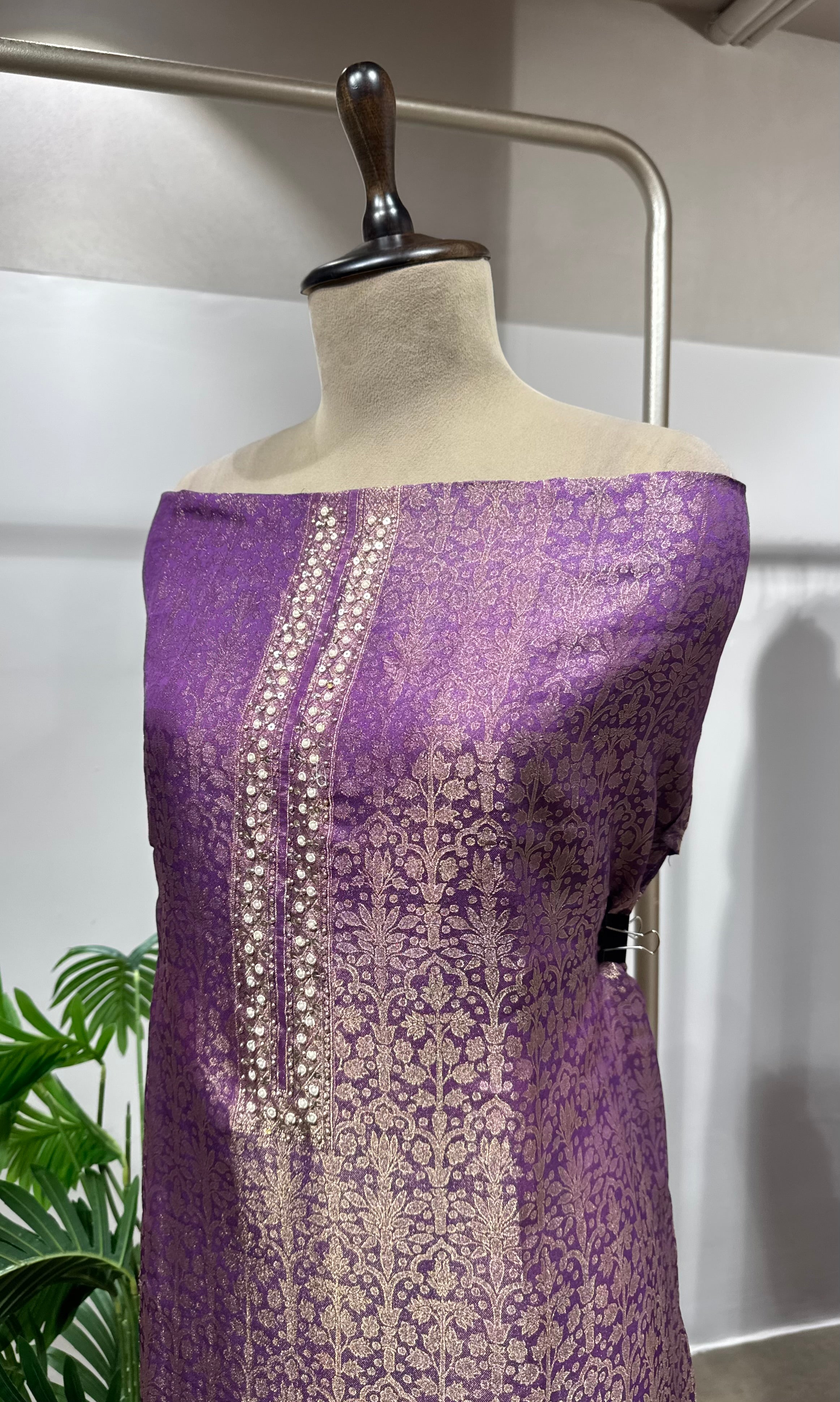 Purple Banarasi Silk DRESS MATERIAL