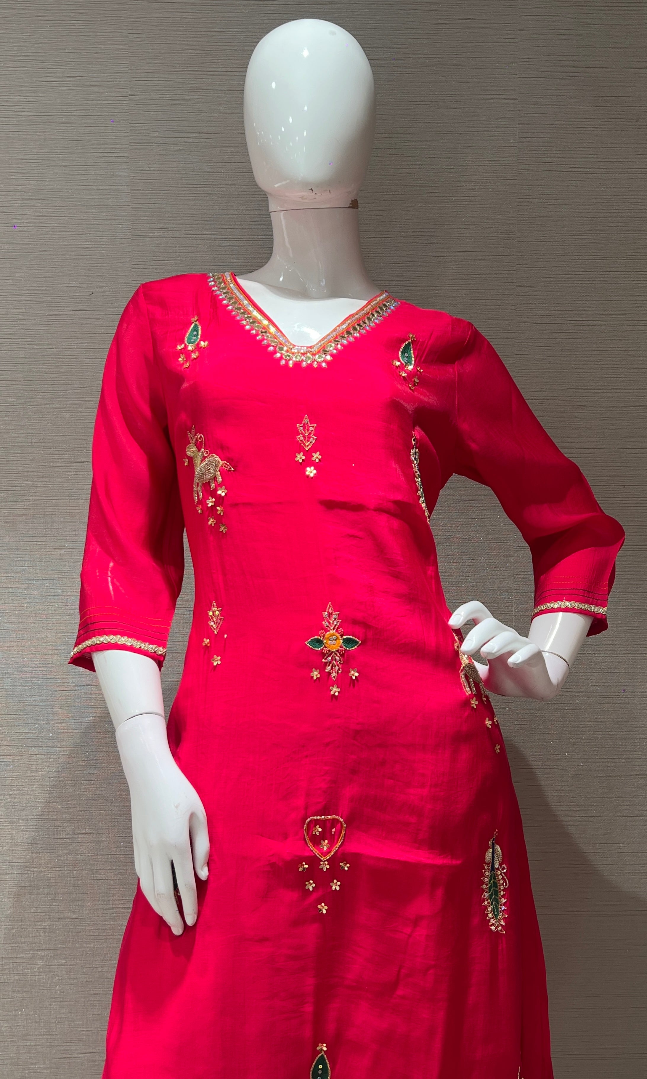 Rani pink kurta set