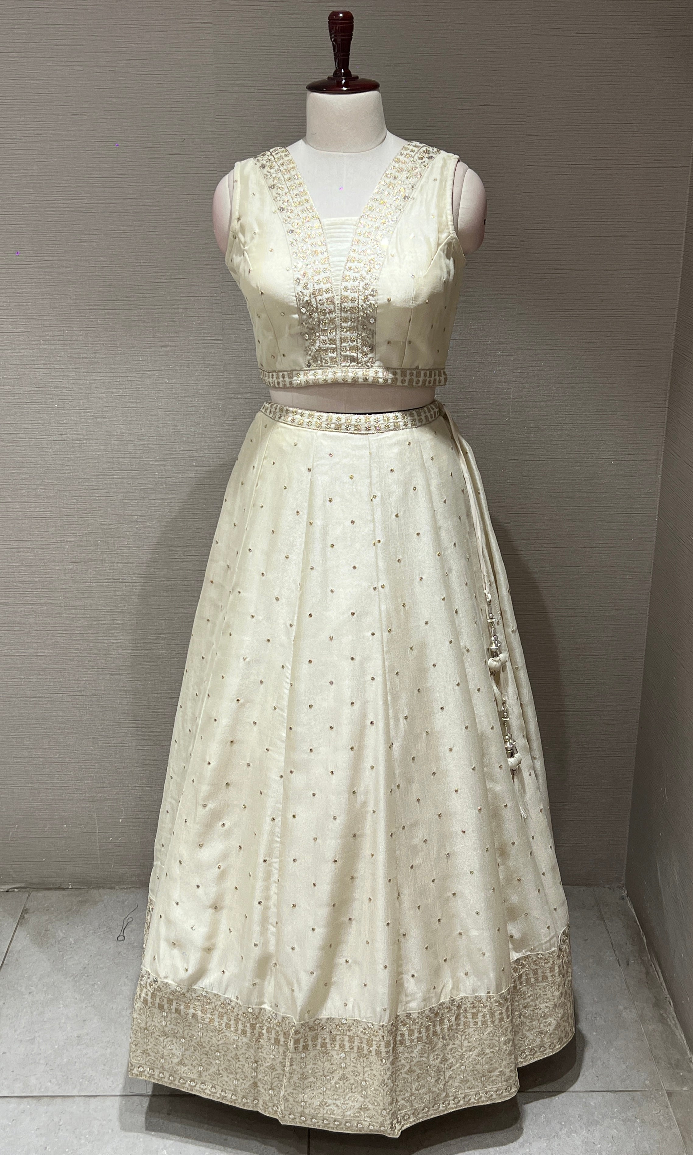 Cream Lehenga