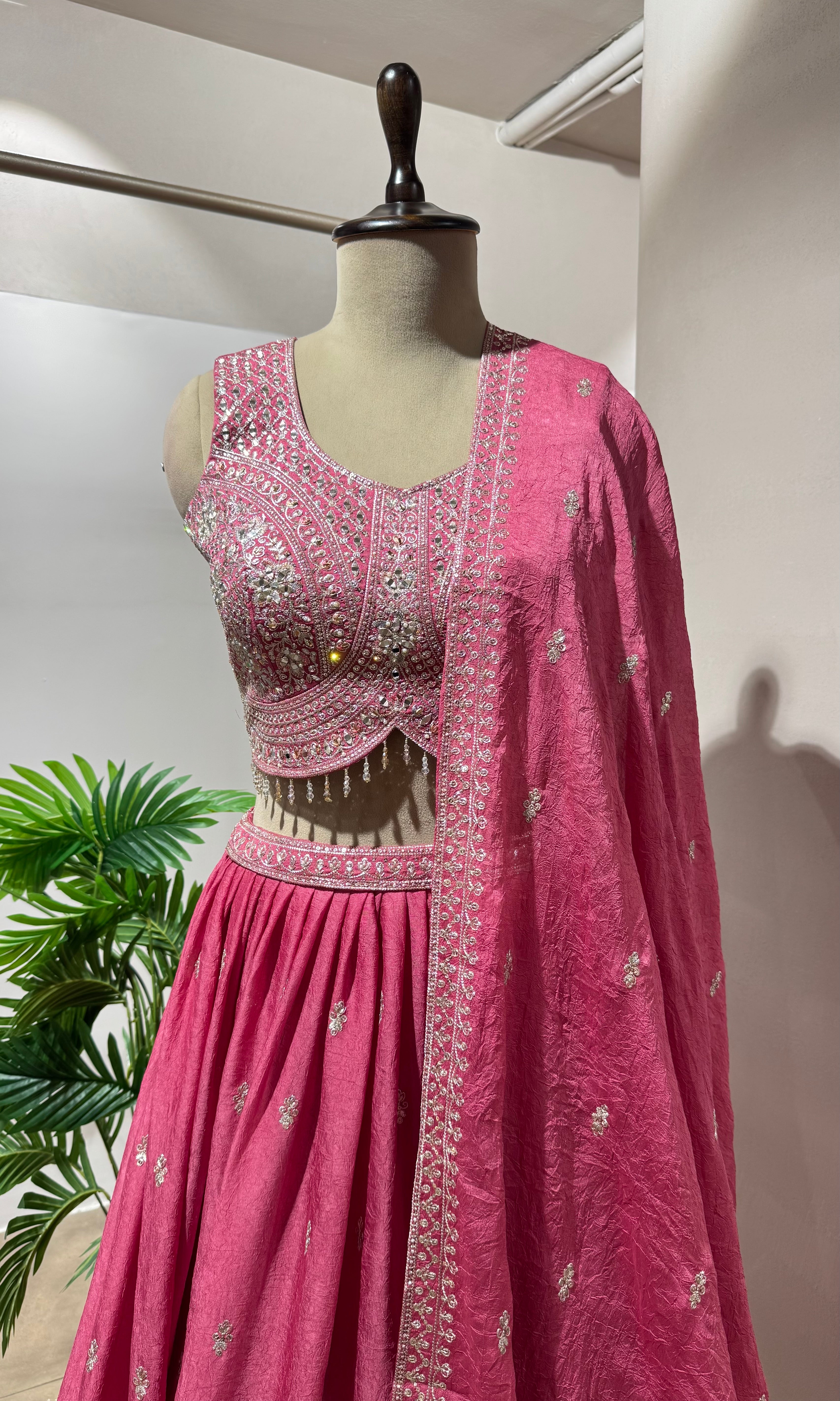 Onion pink EMBROIDERED LEHENGA SET