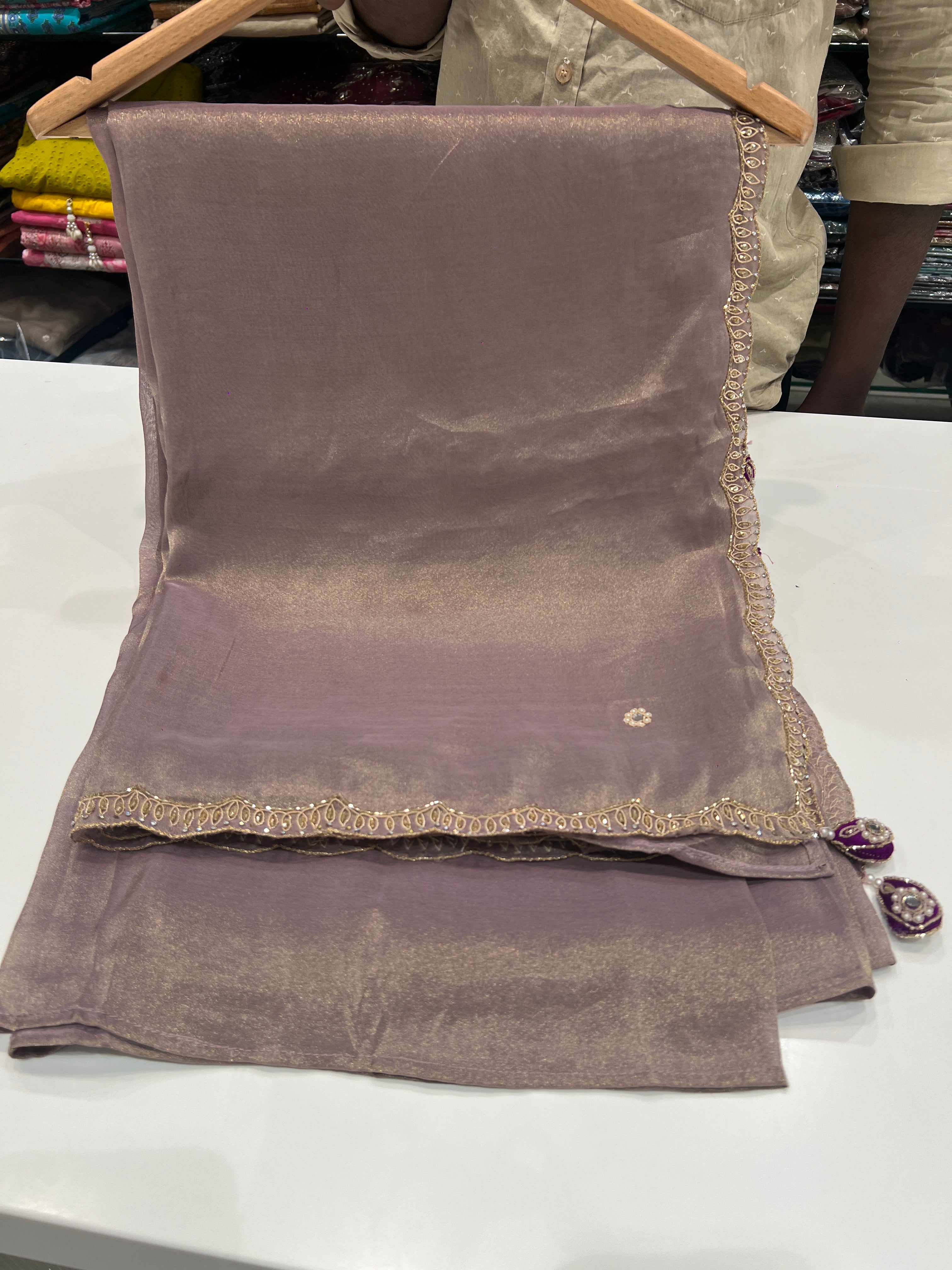 Grey saree with ready blouse 4321