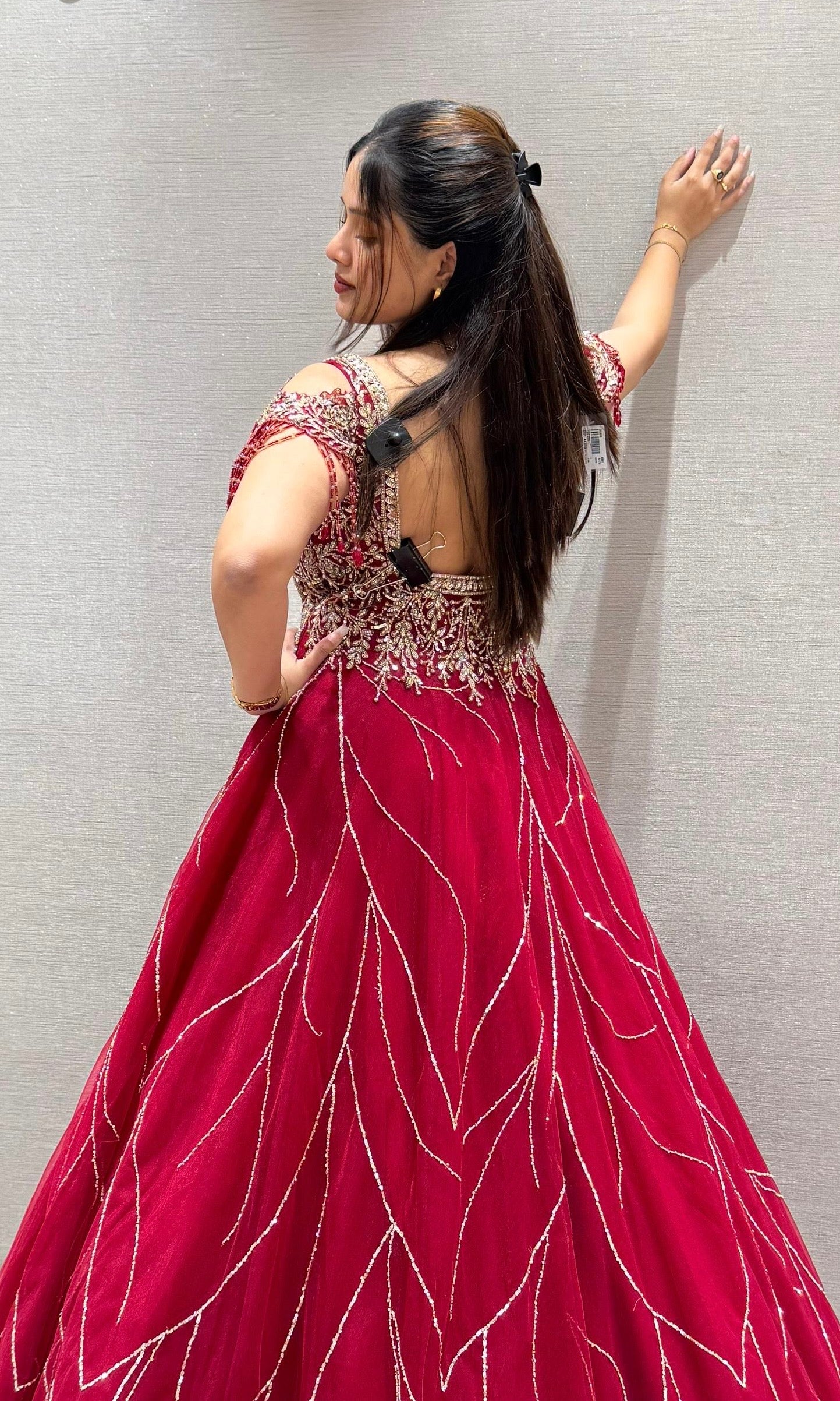 Maroon long dress