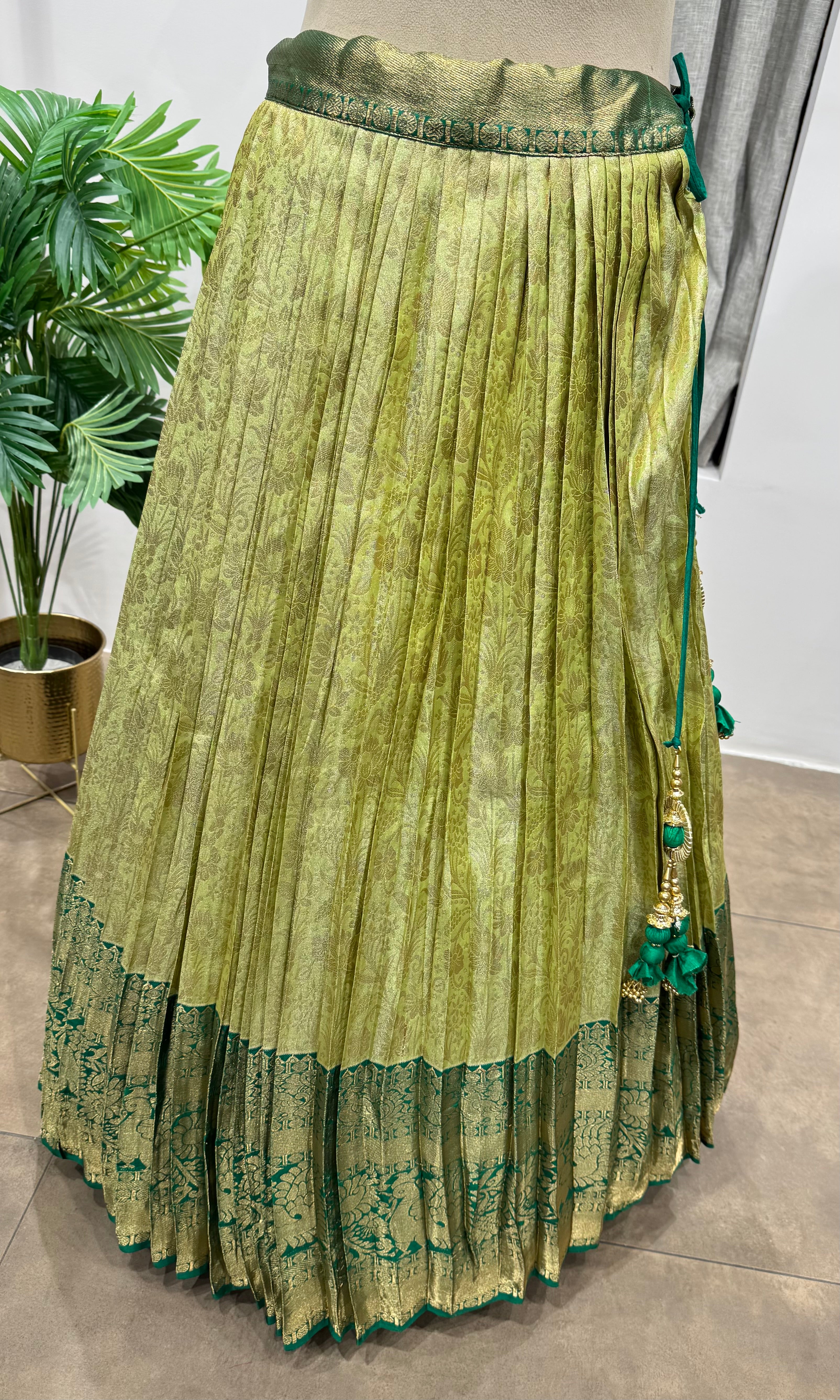 GREEN KANJIVARAM PATTU LEHENGA