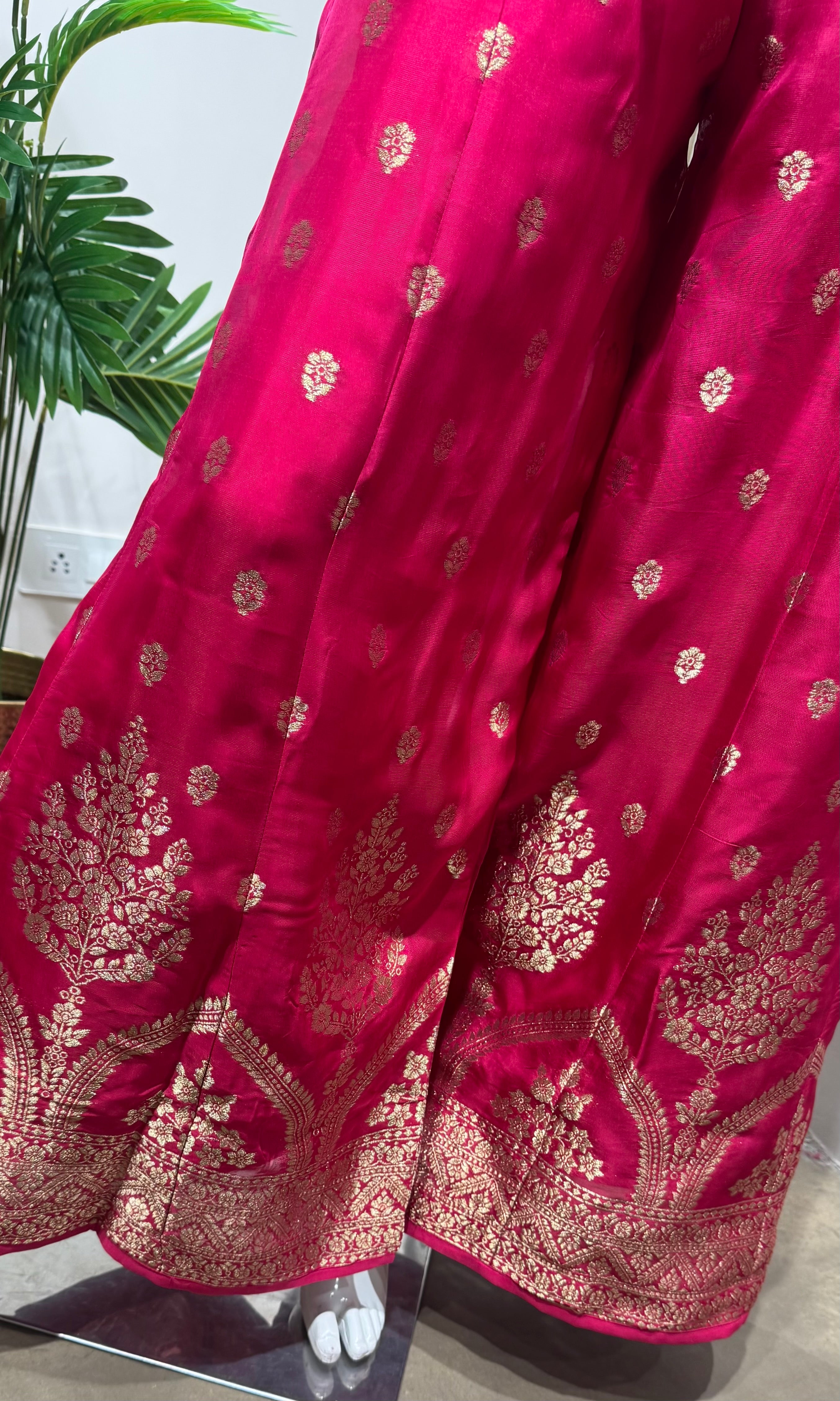 Pink Embroidered Palazzo with Shrug
