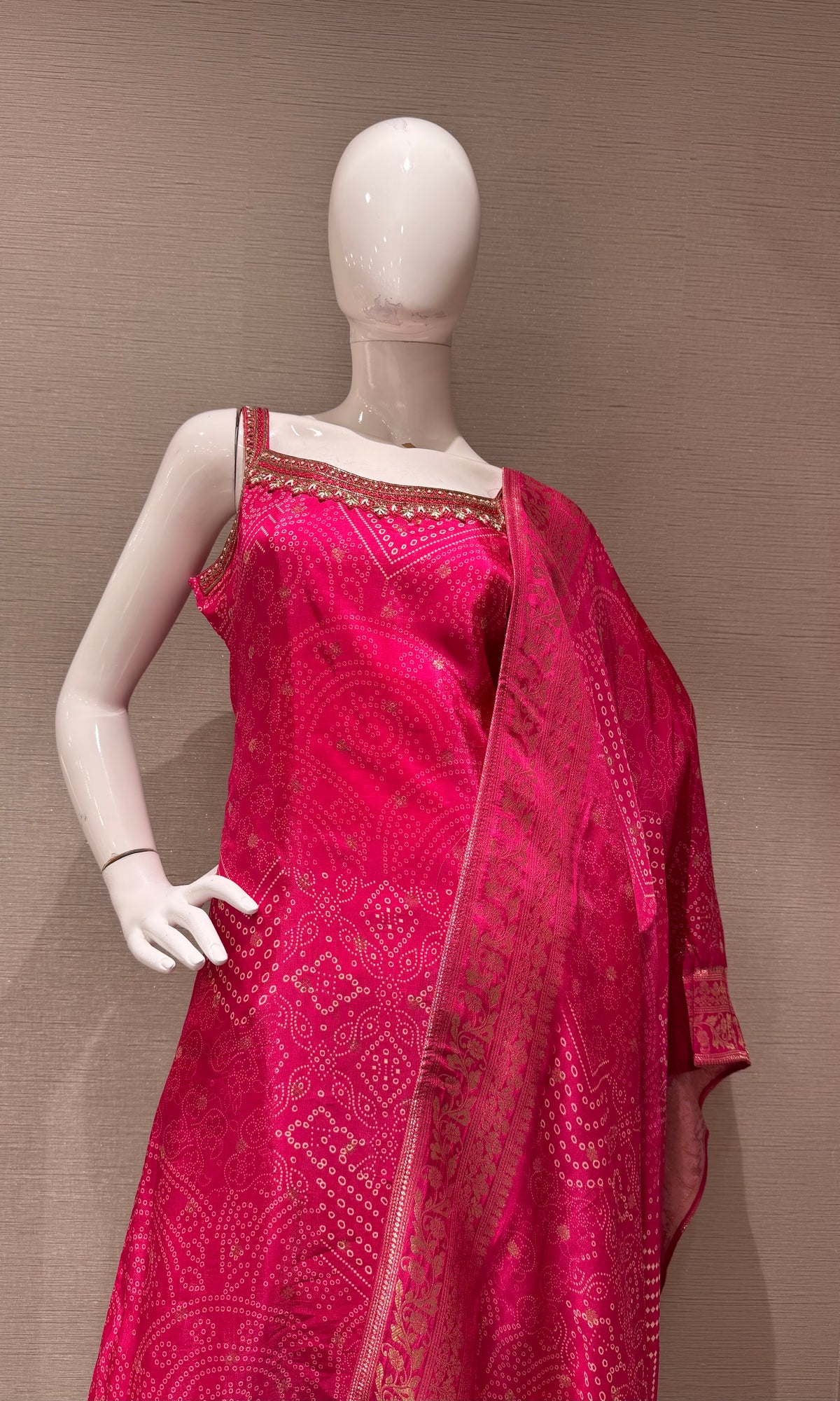 Pink Raw Silk Kurta Set with Banarasi Dupatta