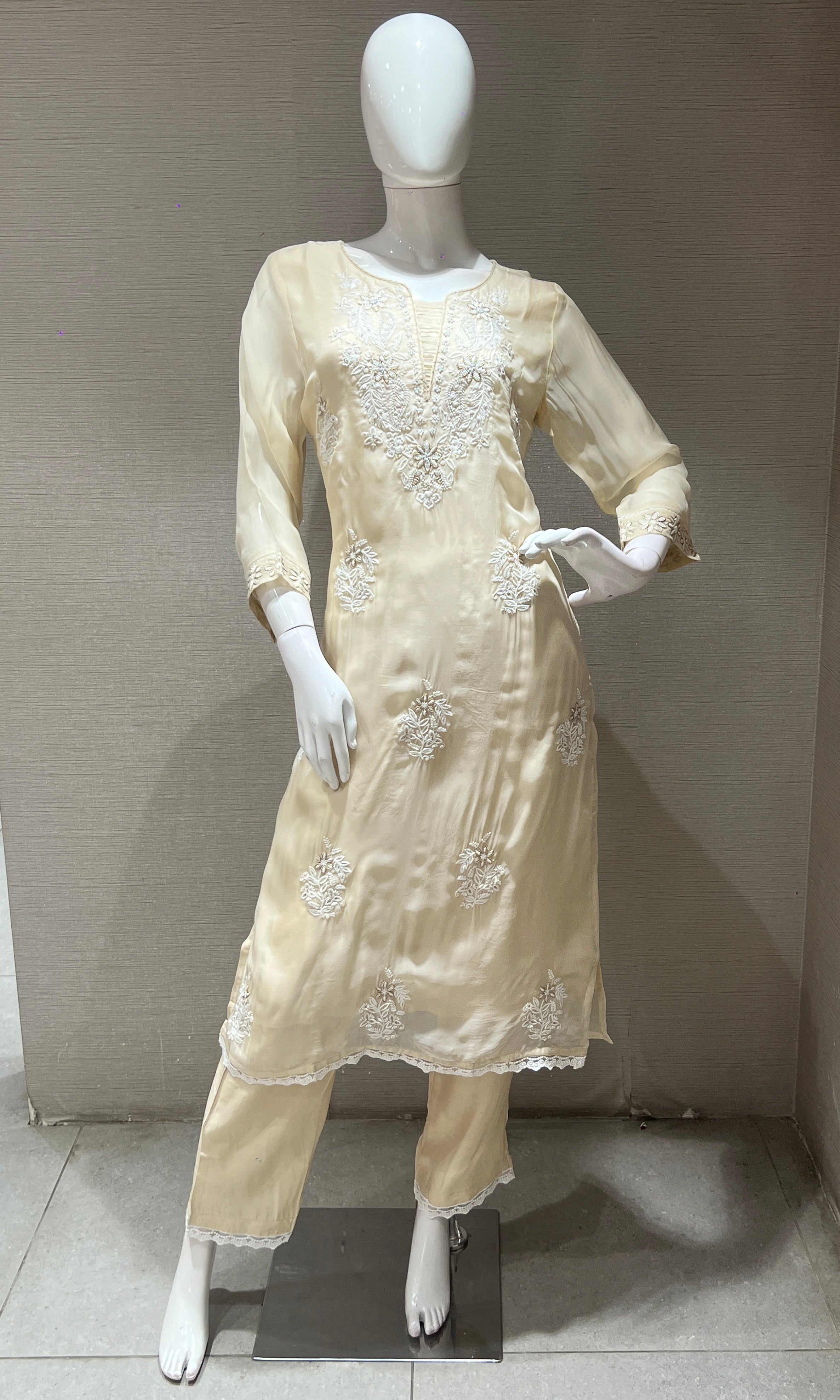 Ivory Embroidered KURTA SET