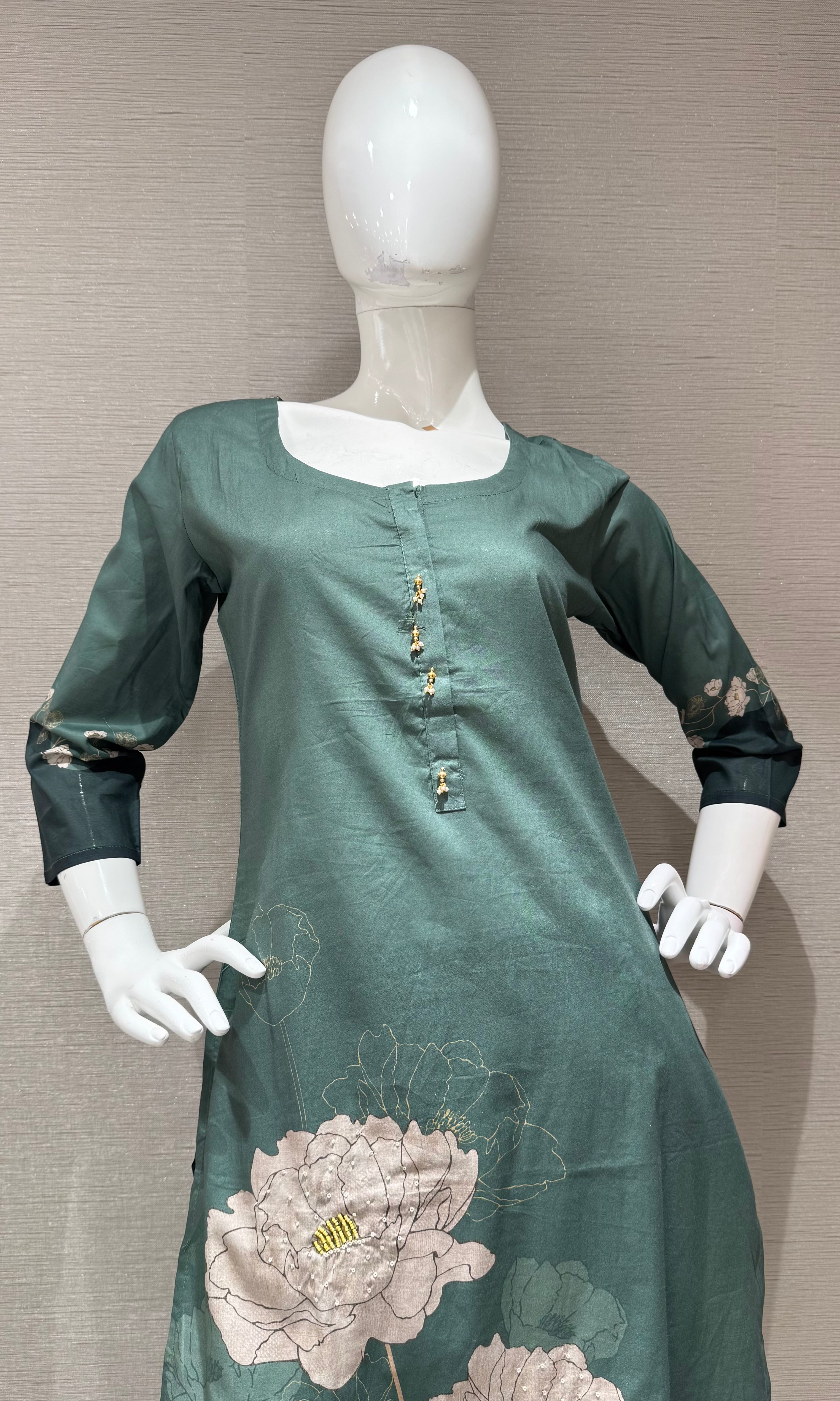 Green Floral Embroidered Salwar set