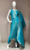 Sky Blue banarasi Kurta Set with Dupatta