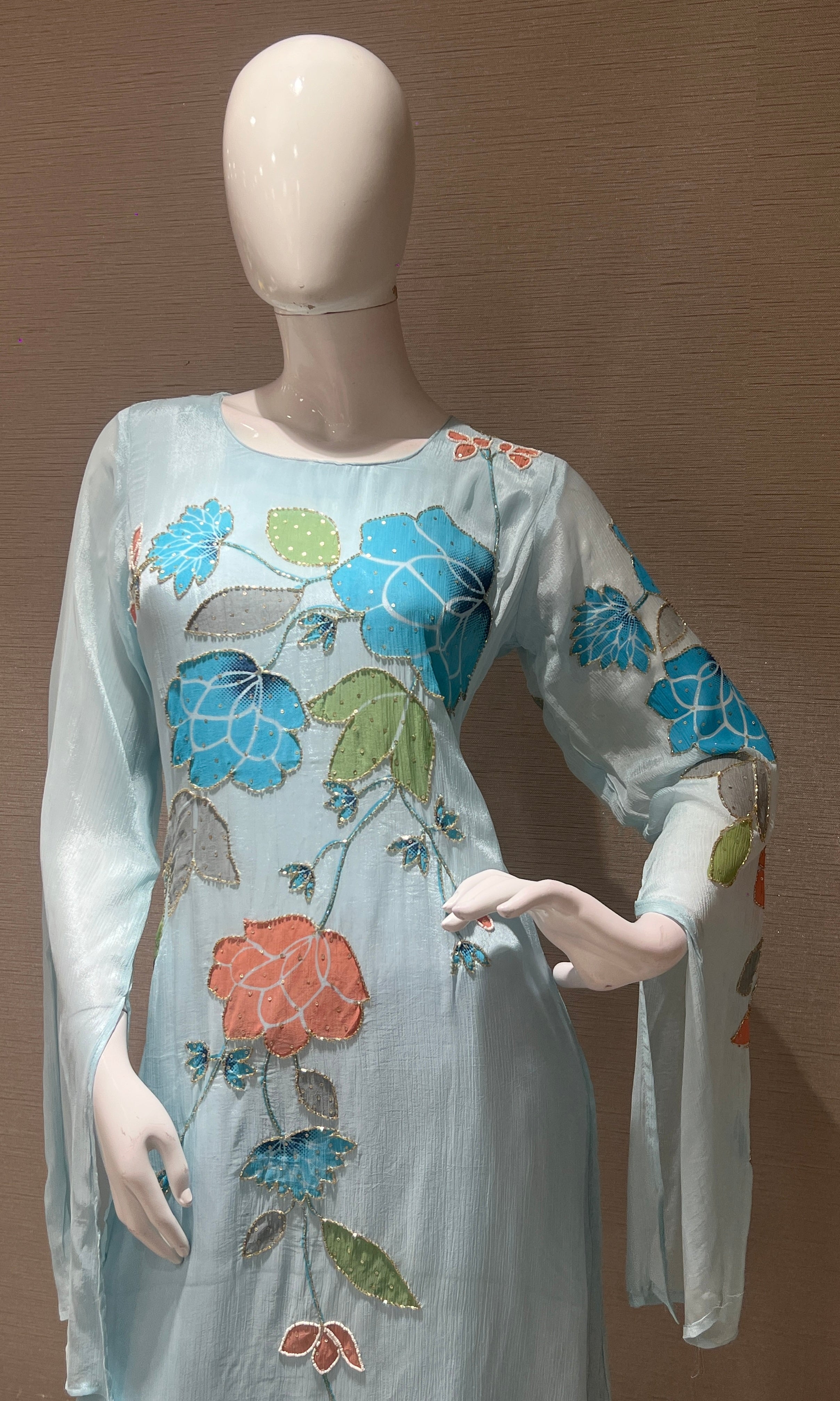 Sea blue kurta set