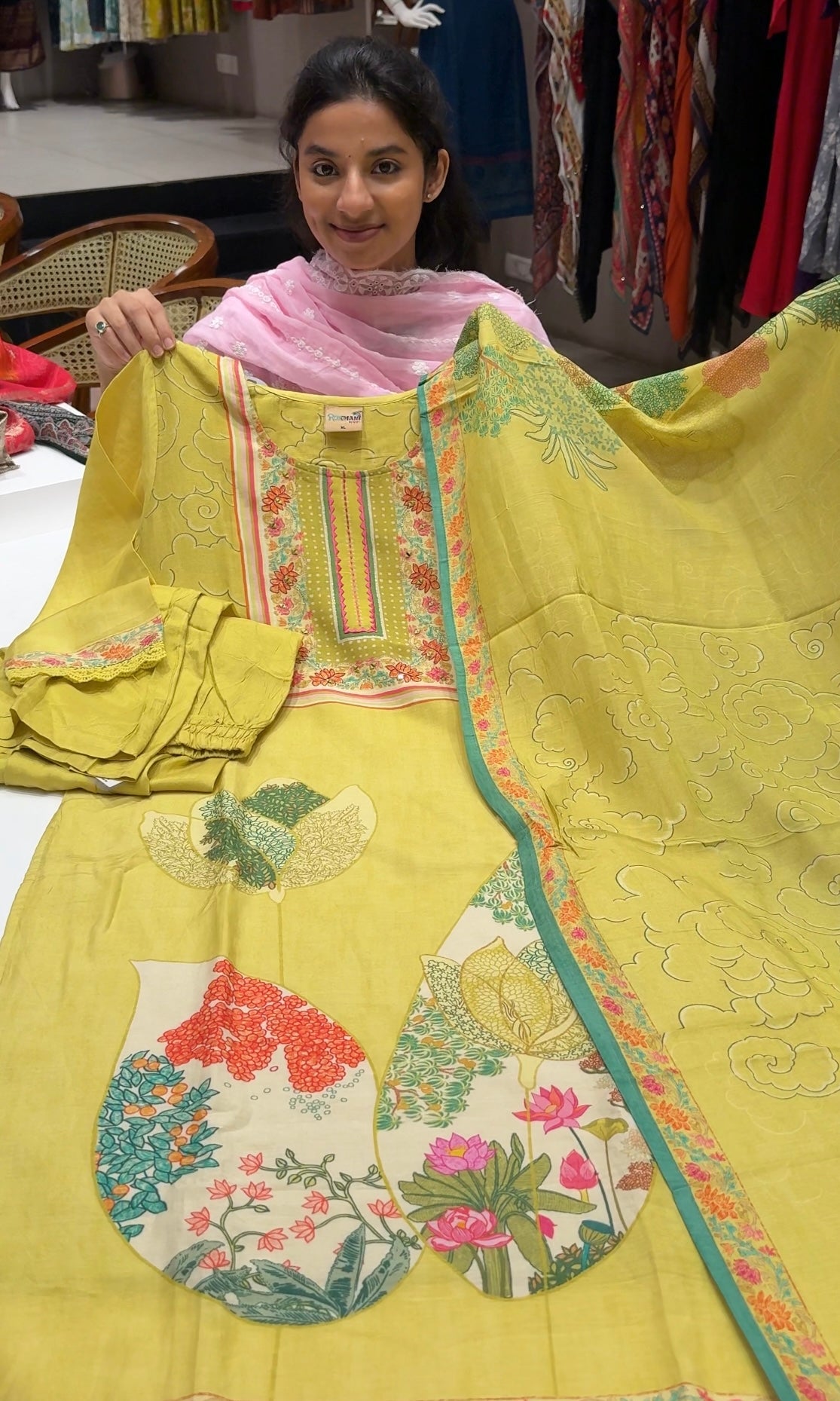 Mehandi green kurta set