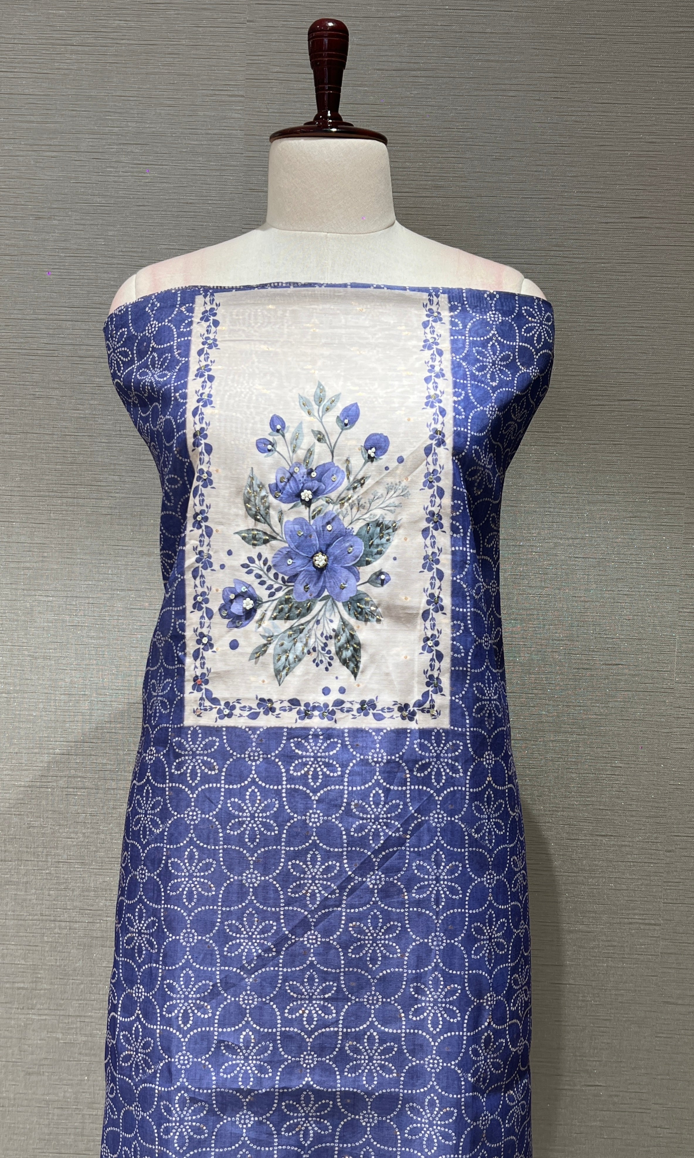 Purple FLORAL dress material