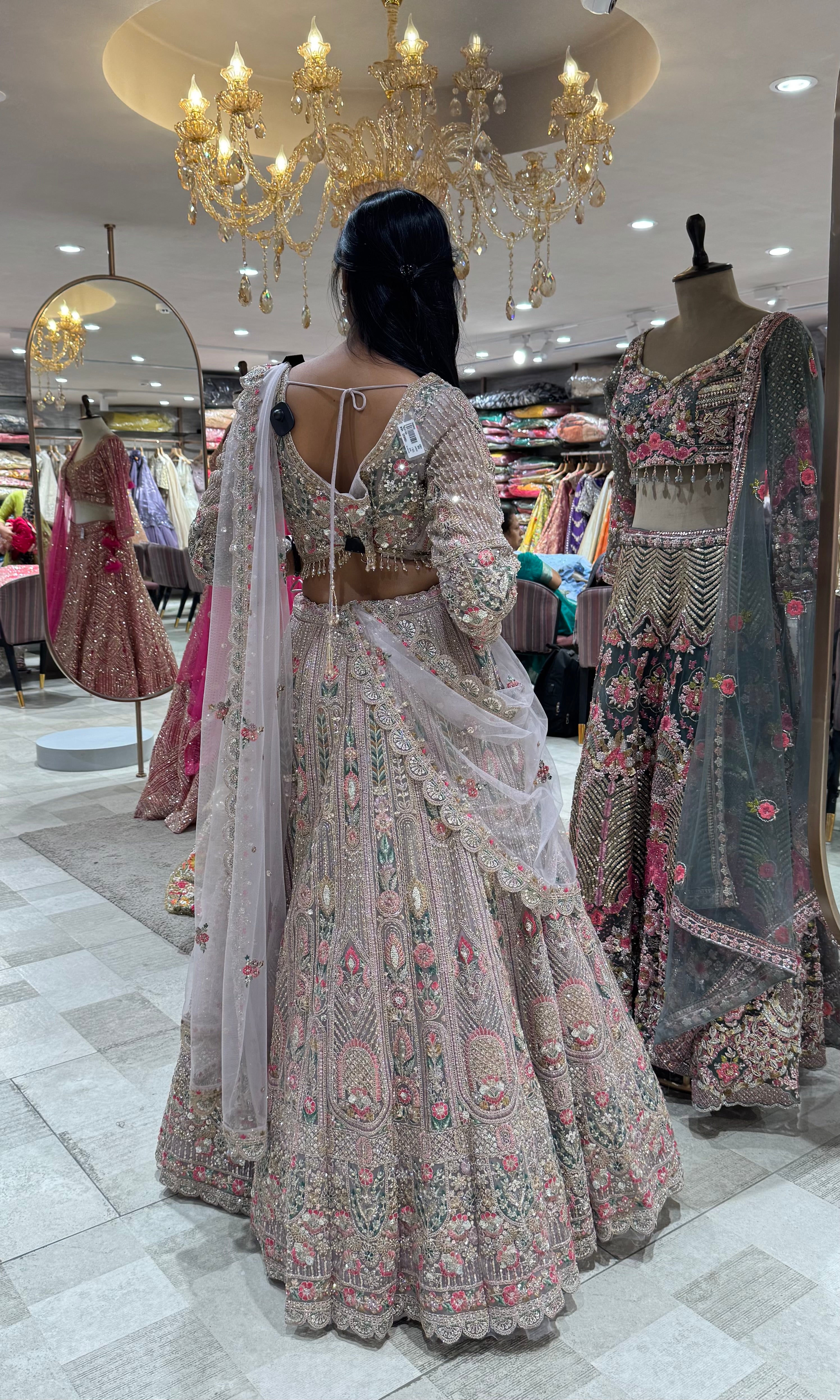 LAVANDER EMBROIDERED BRIDAL LEHENGA