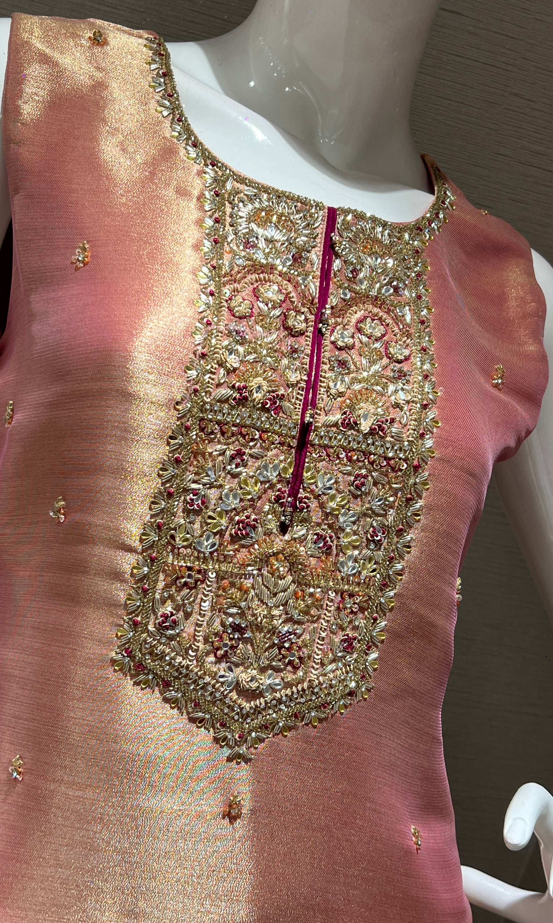 Rose Gold Embroidered Sharara Palazzo