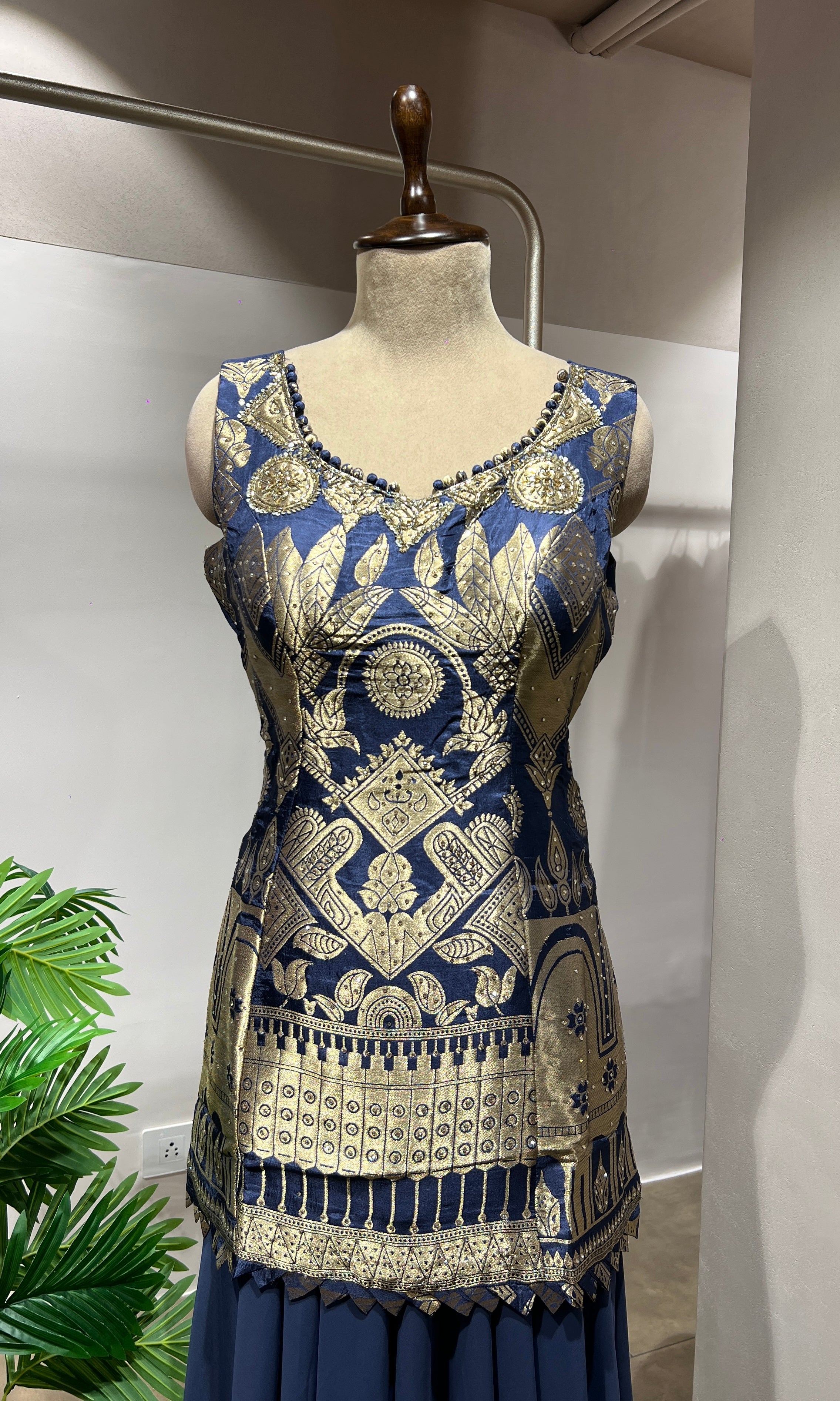 TEAL Blue Georgette Sharara Set & Dupatta