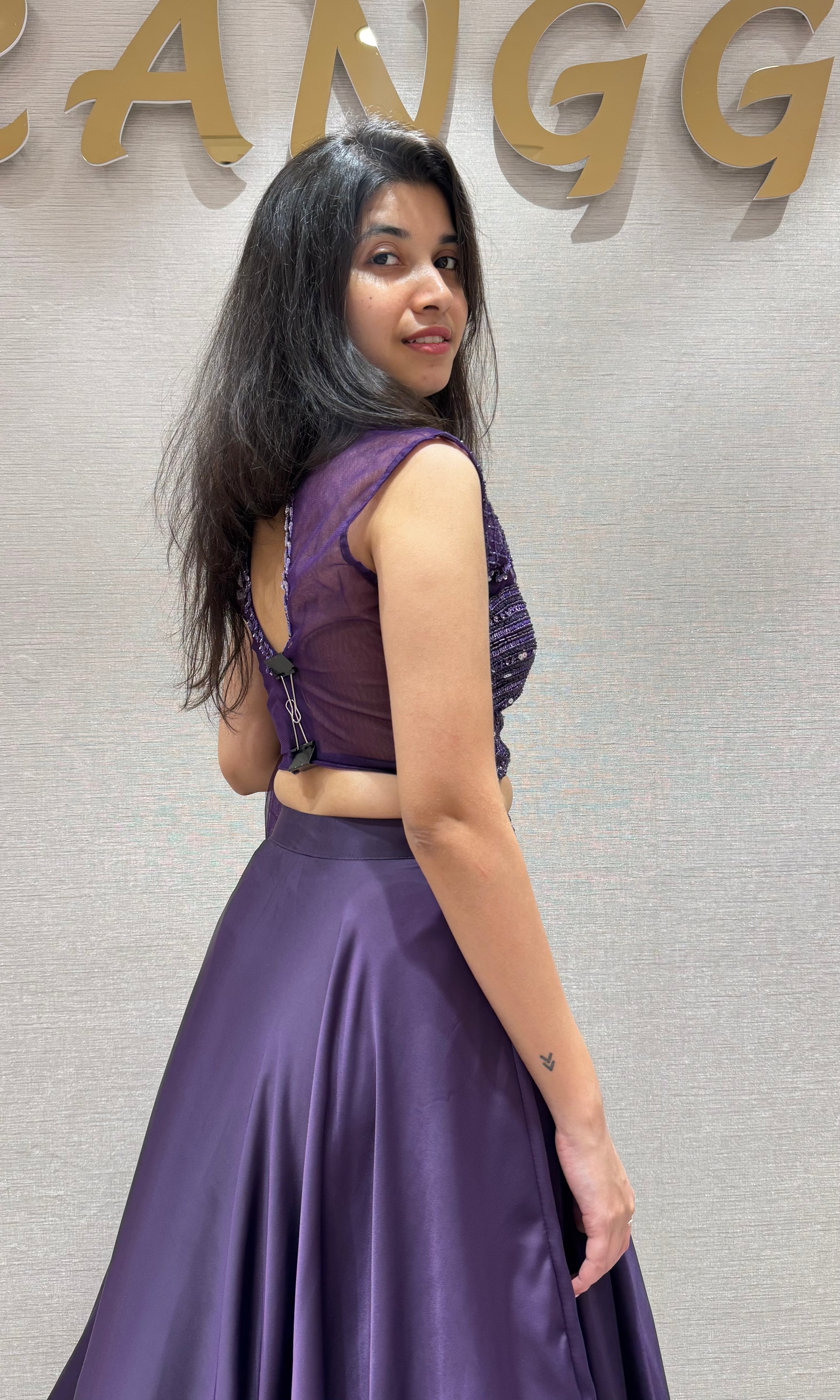Purple Lehenga WITH CORSET BLOUSE