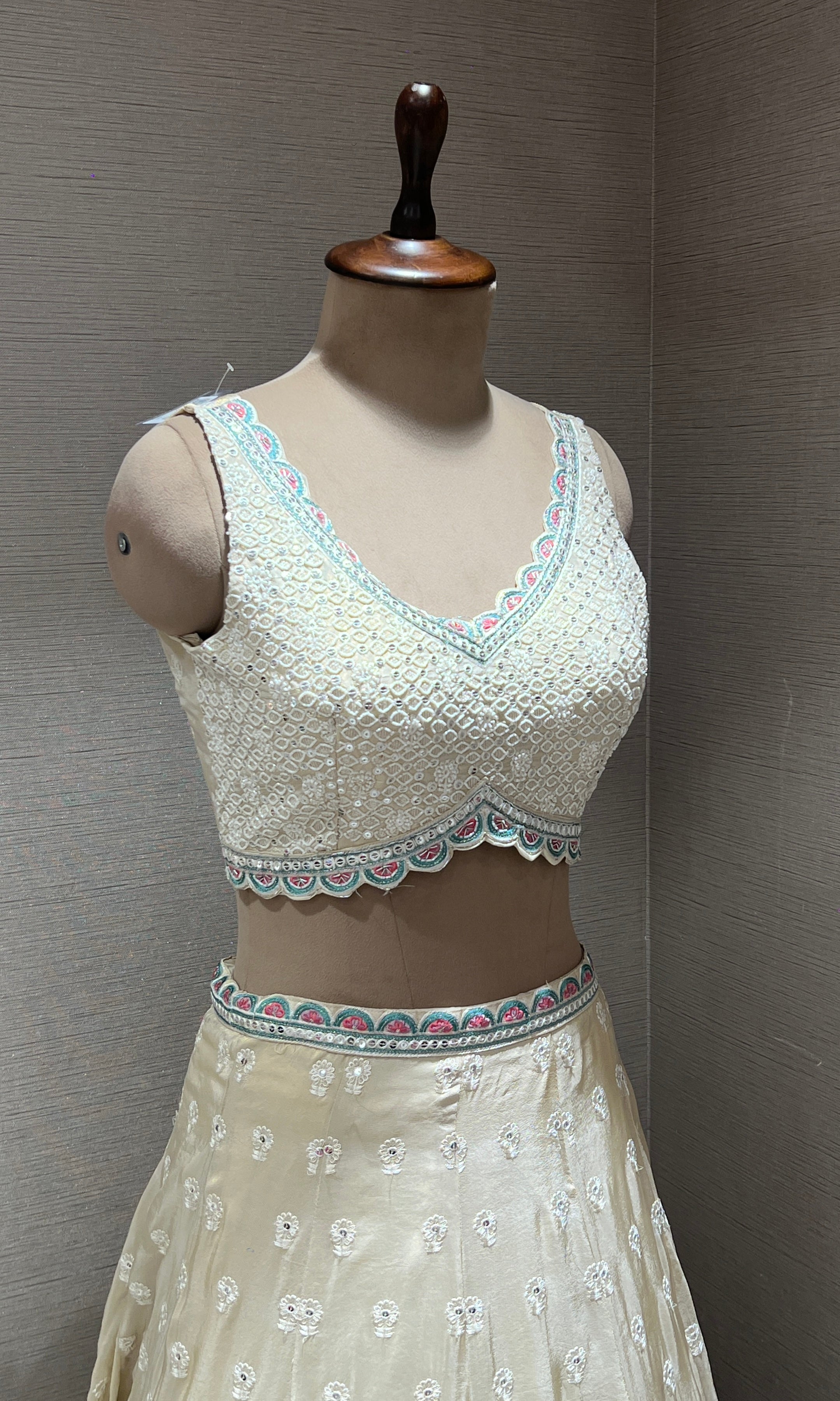 Cream Lehenga