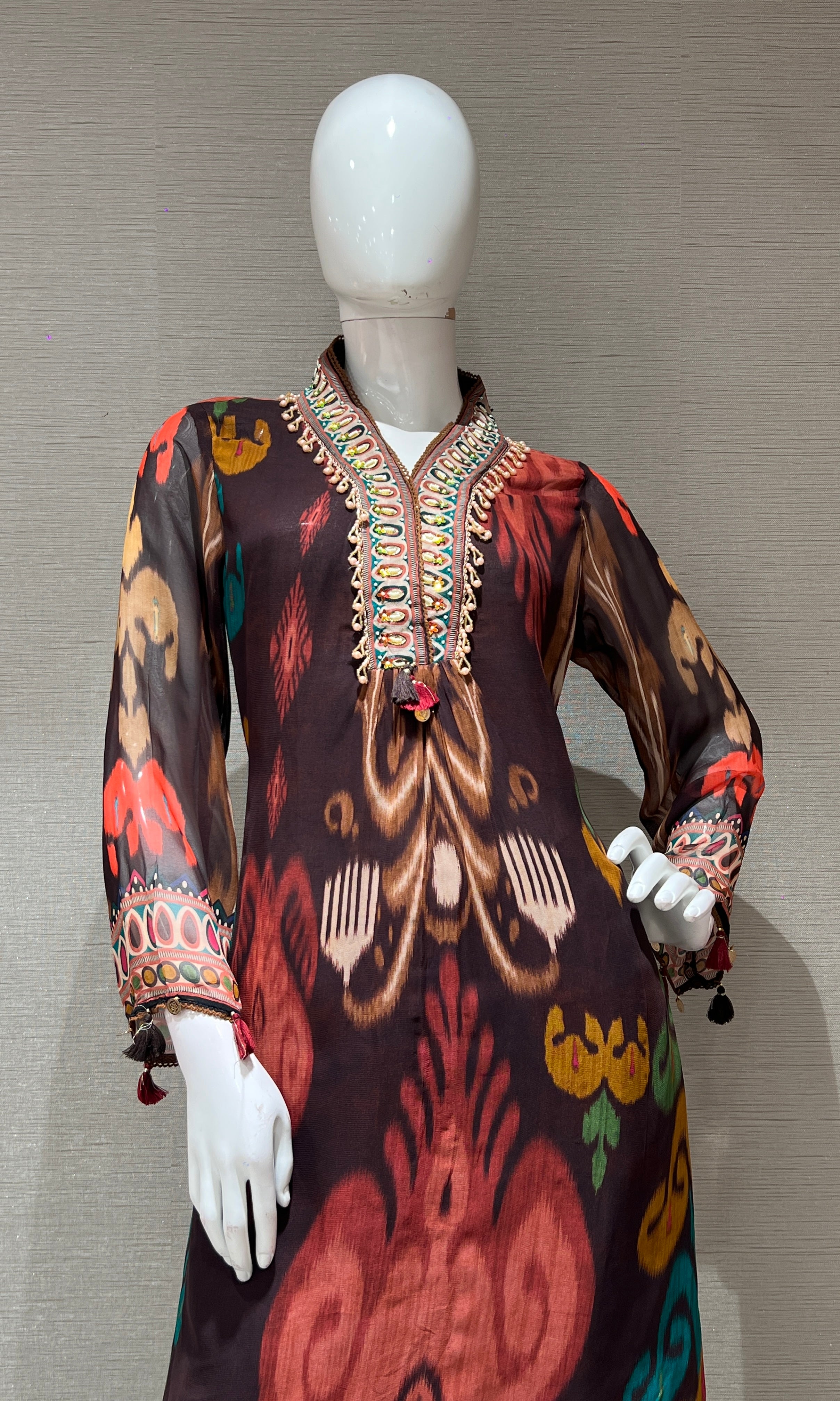 Brown kurta set WITH PALAZZO PANTS