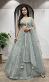 Sage green embroidered lehenga choli set