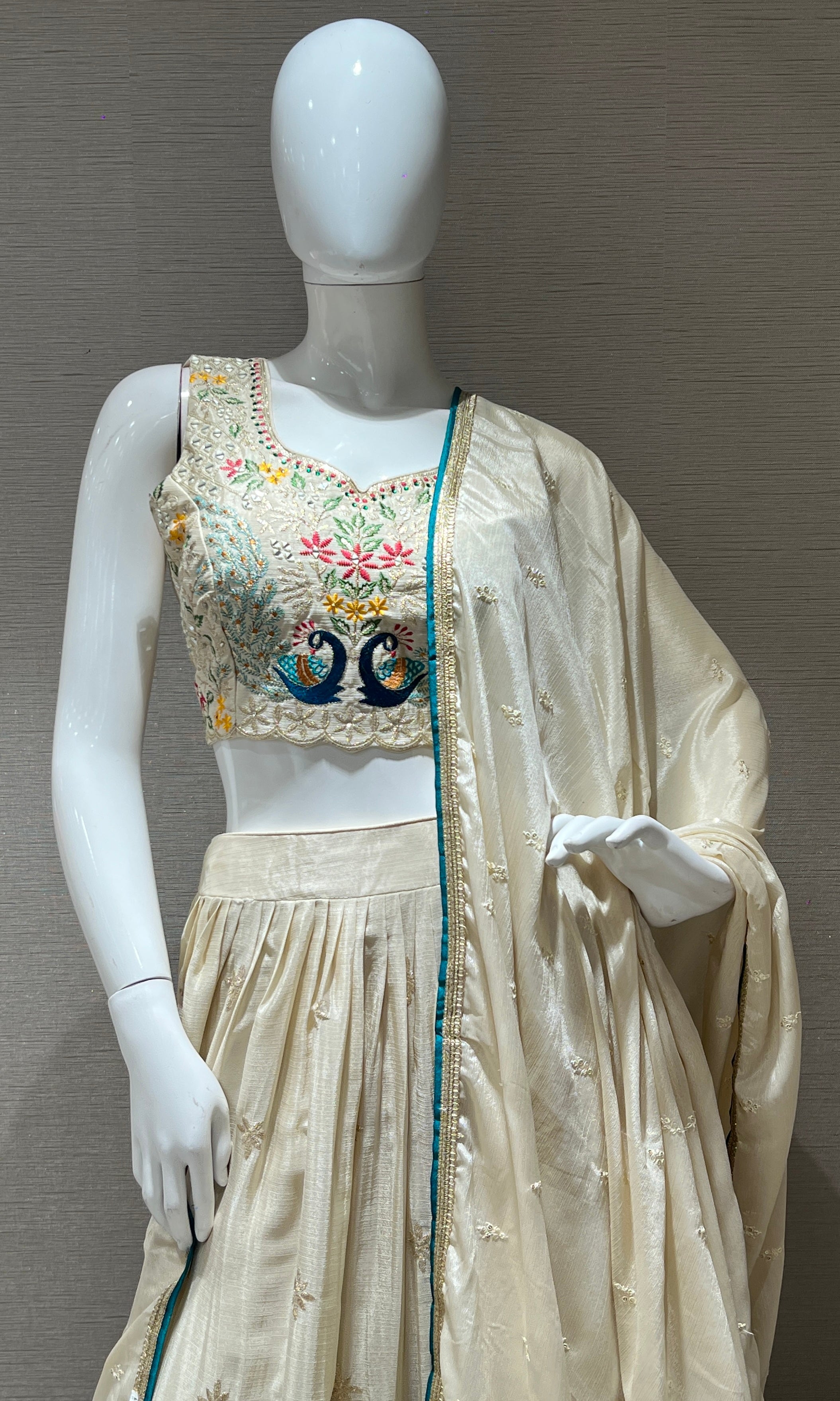 Cream Lehenga