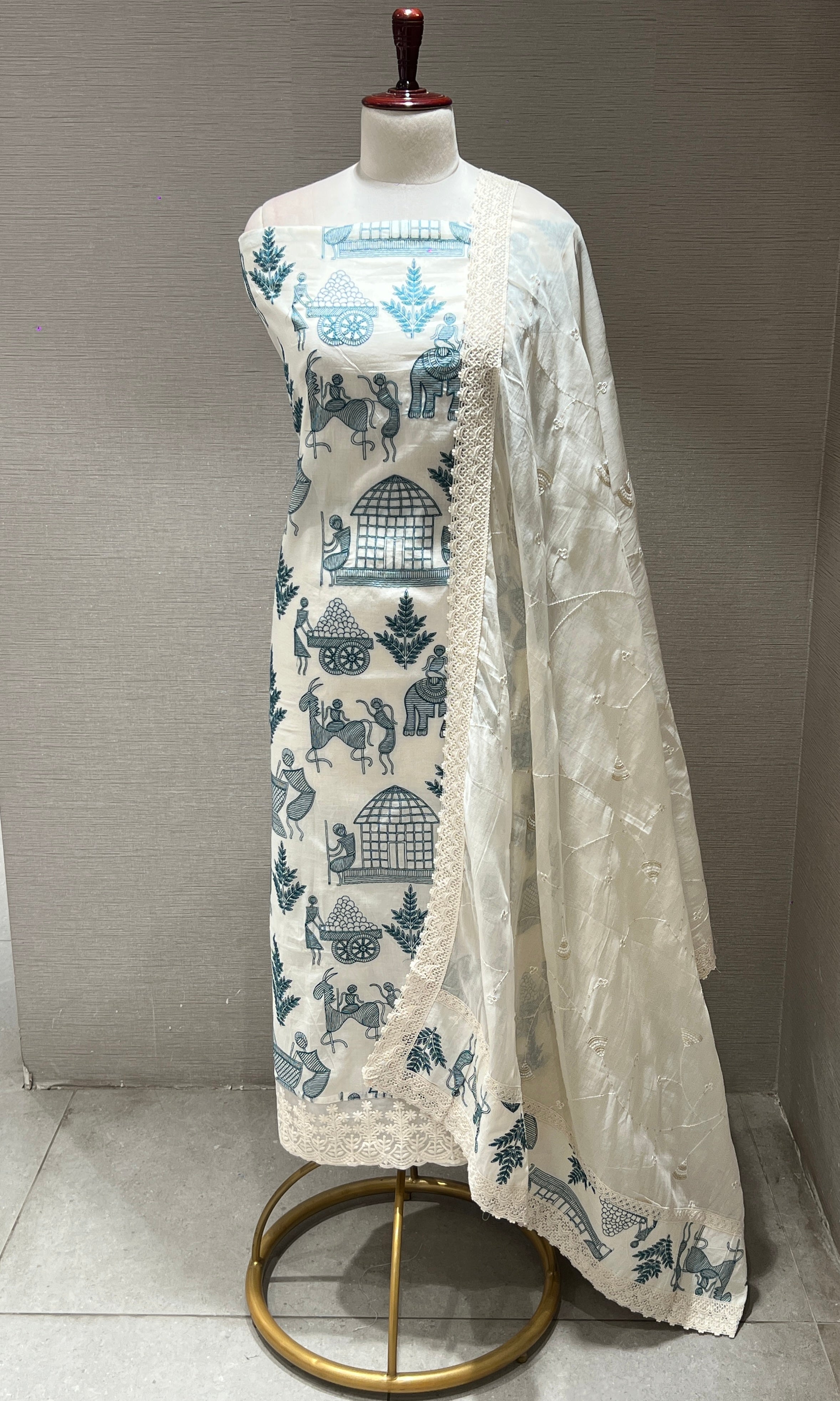 Blue dress material