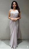 BABY PINK EMBELLISHED DRAPE SAREE WITH BELT