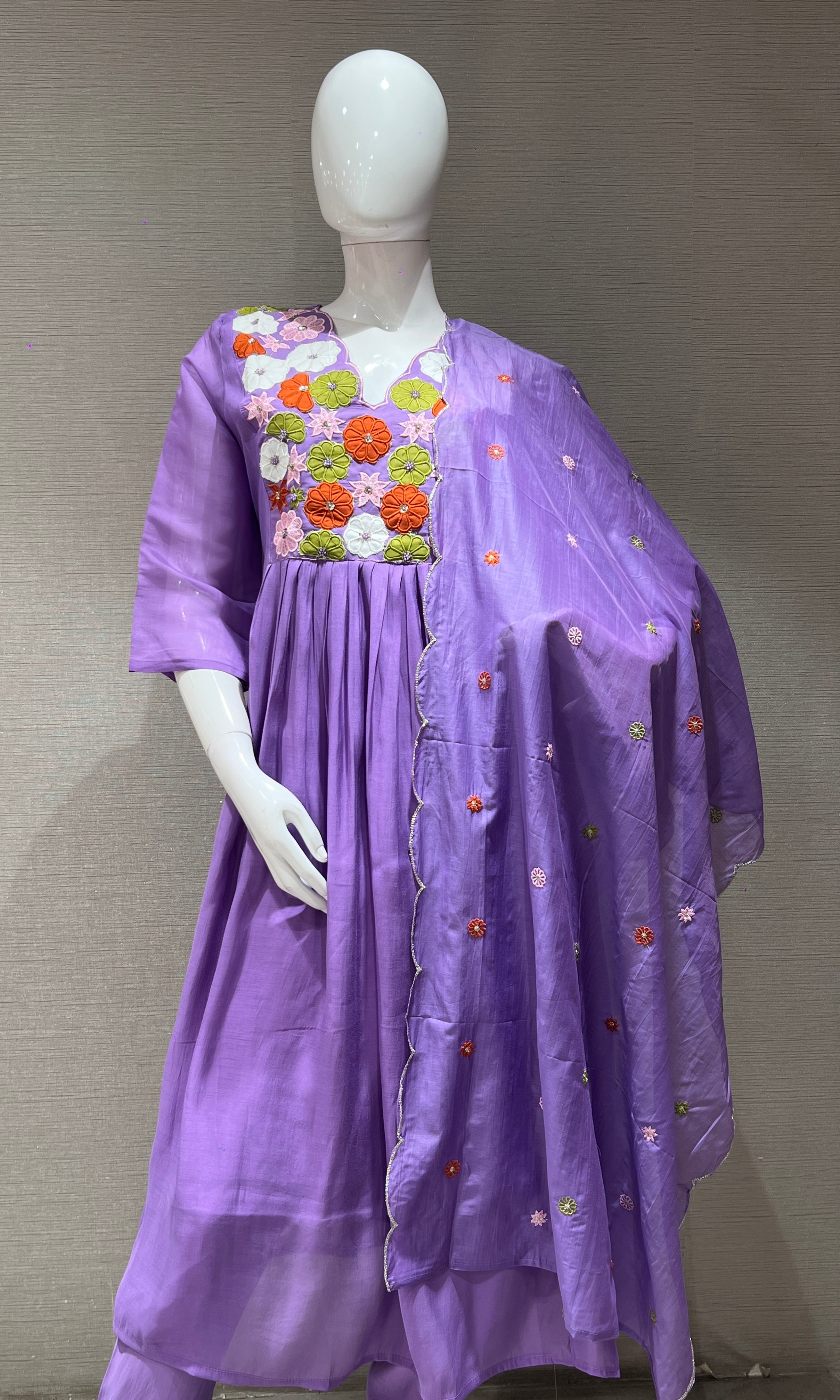 Purple Floral KURTA SET