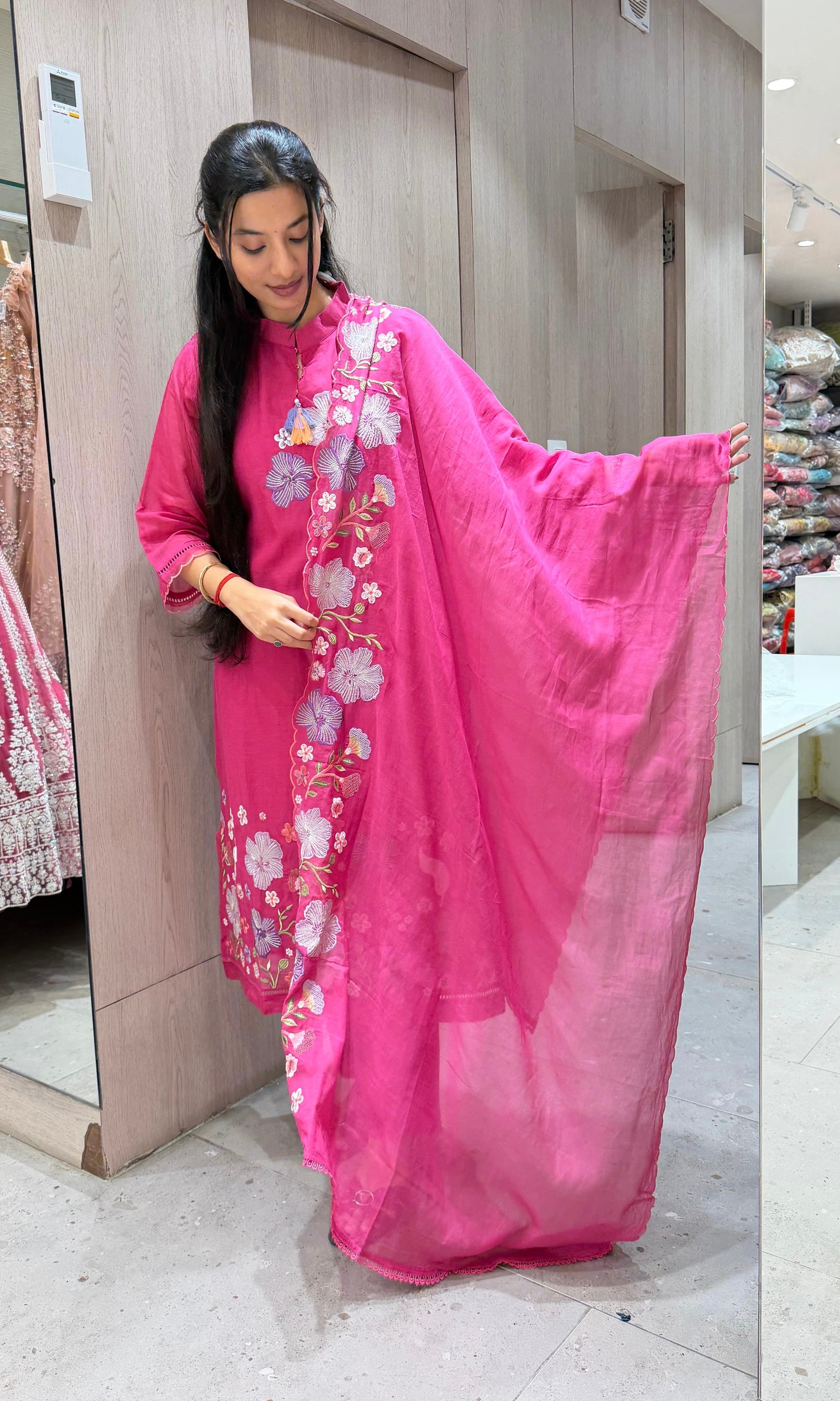 Pink FLORAL kurta set