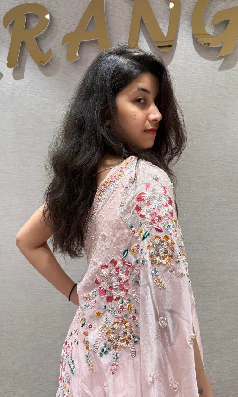 Ethereal Baby Pink Long Dress